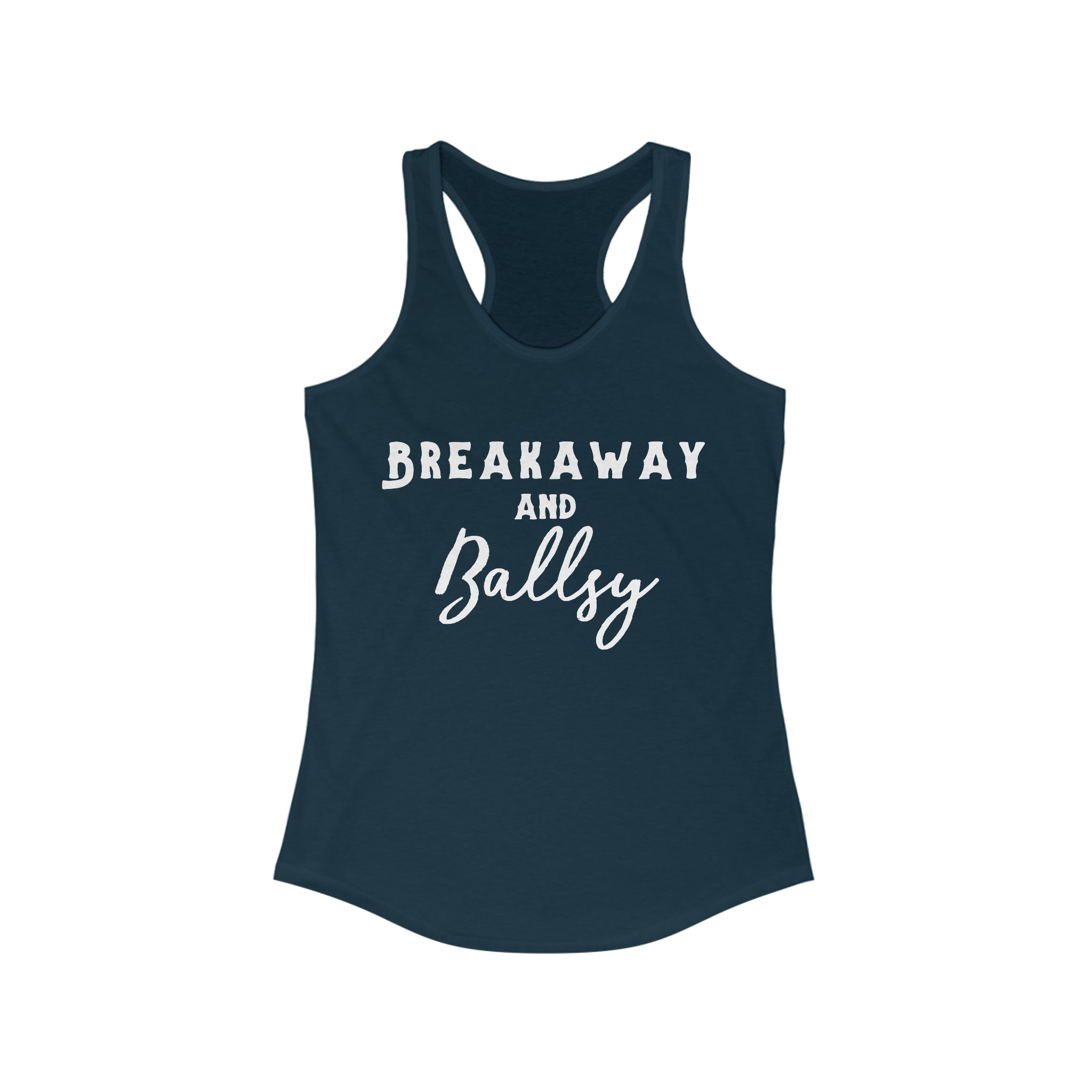 Breakaway & Ballsy Racerback Tank Horse Riding Discipline Tee Printify XS Solid Midnight Navy