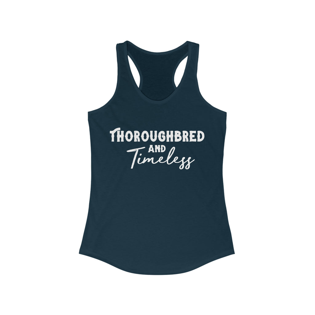 Thoroughbred & Timeless Racerback Tank Horse Color Shirts Printify S Solid Midnight Navy 