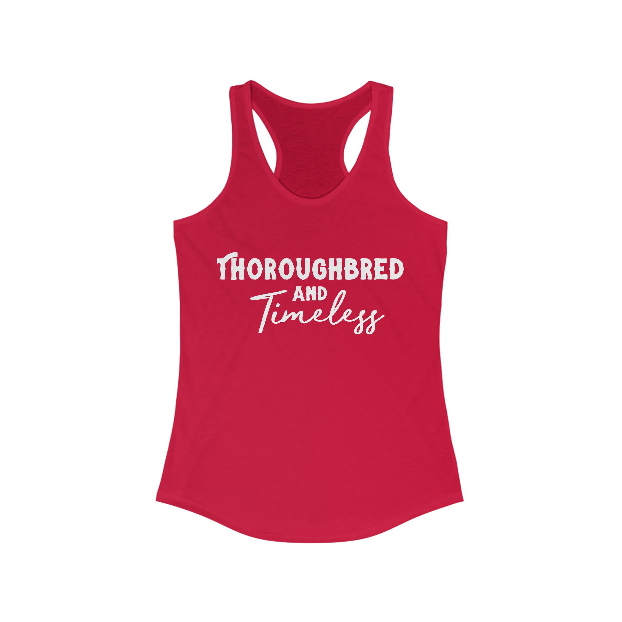 Thoroughbred & Timeless Racerback Tank Horse Color Shirts Printify XS Solid Red