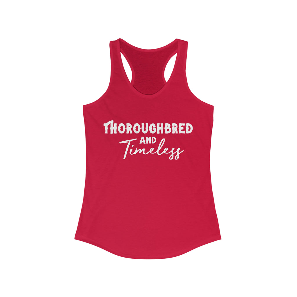 Thoroughbred & Timeless Racerback Tank Horse Color Shirts Printify XS Solid Red 