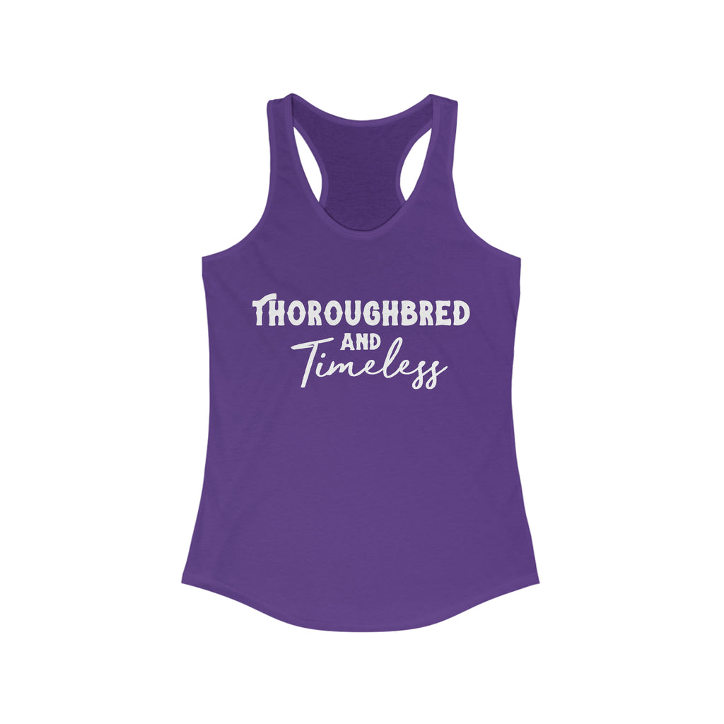 Thoroughbred & Timeless Racerback Tank Horse Color Shirts Printify XS Solid Purple Rush 