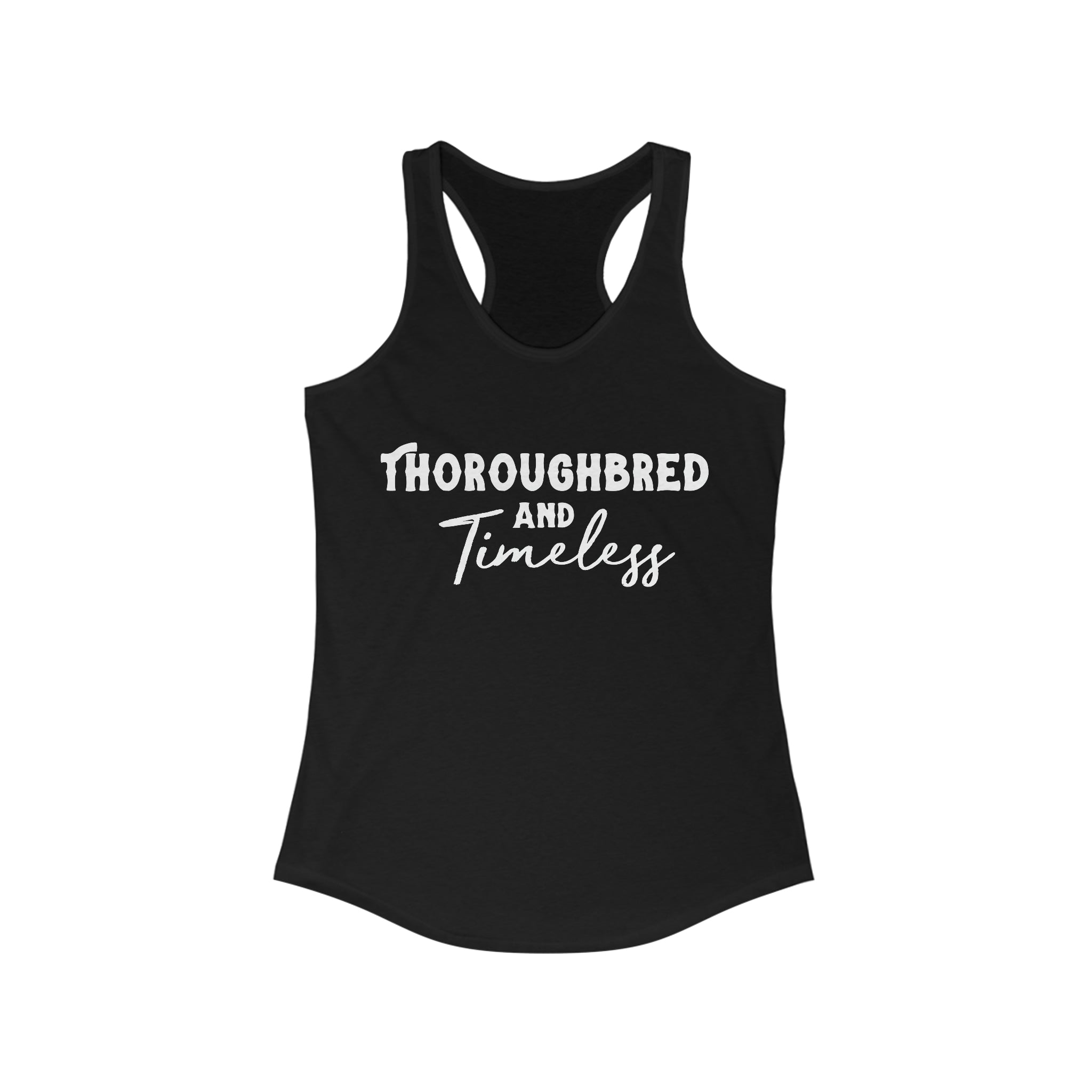 Thoroughbred & Timeless Racerback Tank Horse Color Shirts Printify XS Solid Black