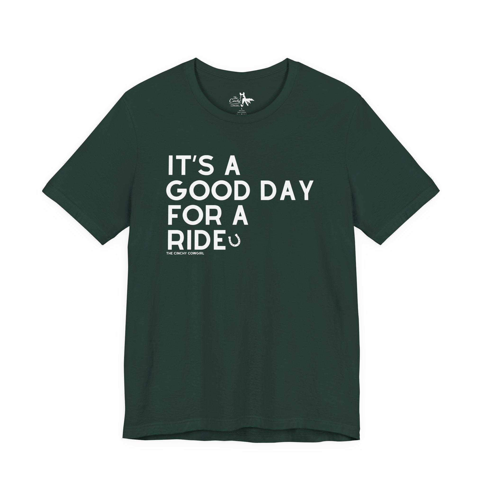 It's A Good Day For A Ride Short Sleeve Tee graphic tee The Cinchy Cowgirl - Print Forest XS