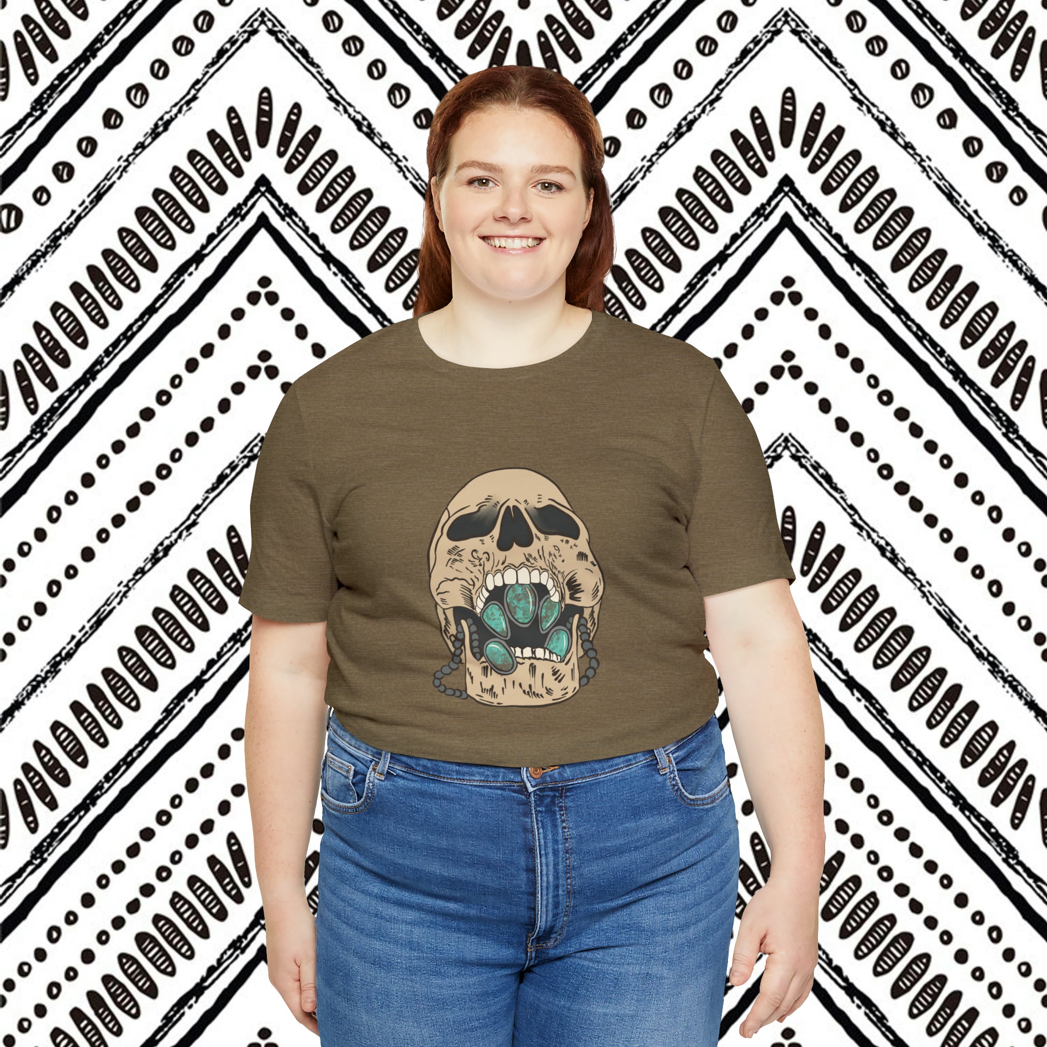 Squash Blossom Skull Short Sleeve Tee tcc graphic tee Printify