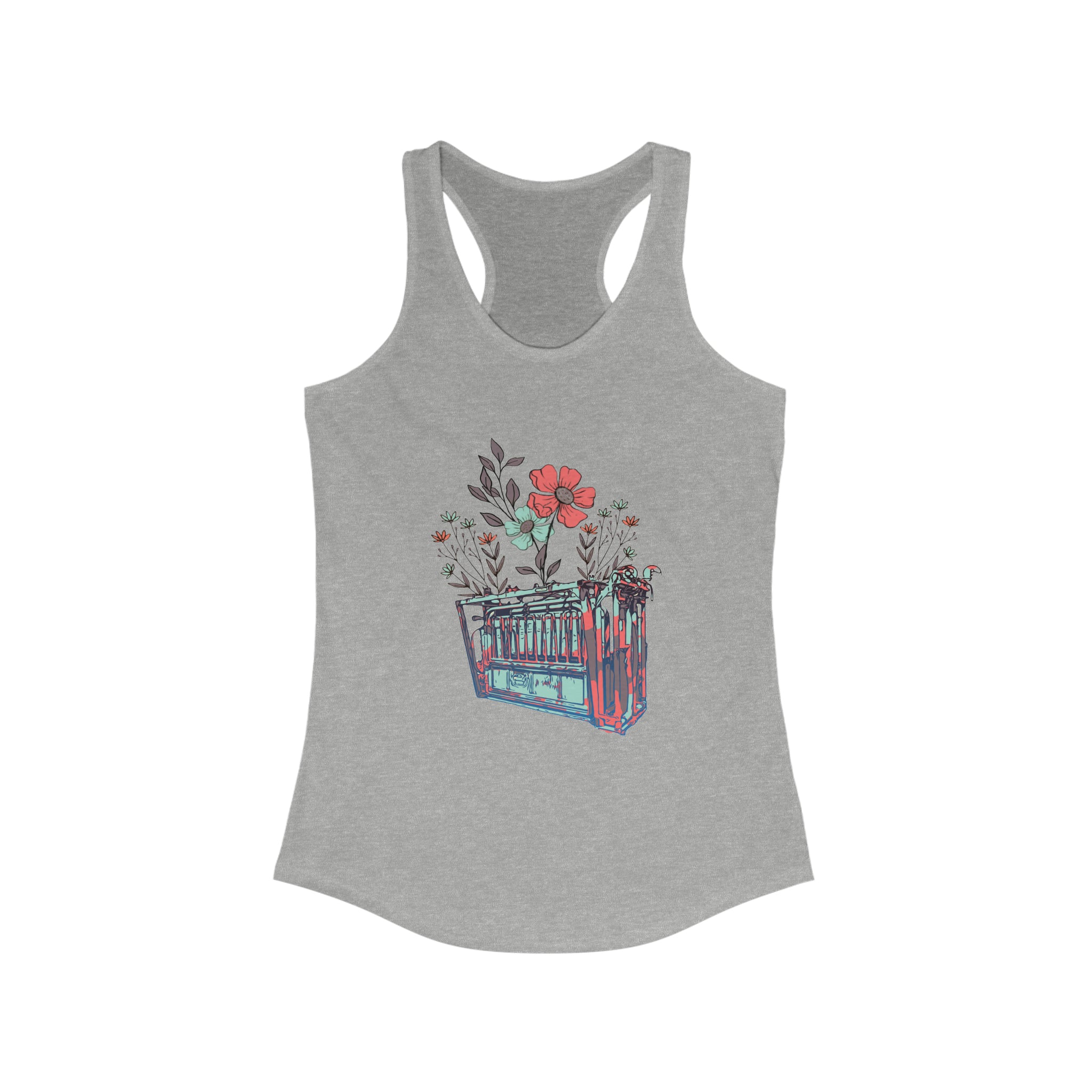Flower Chute Racerback Tank tcc graphic tee Printify XS Heather Grey