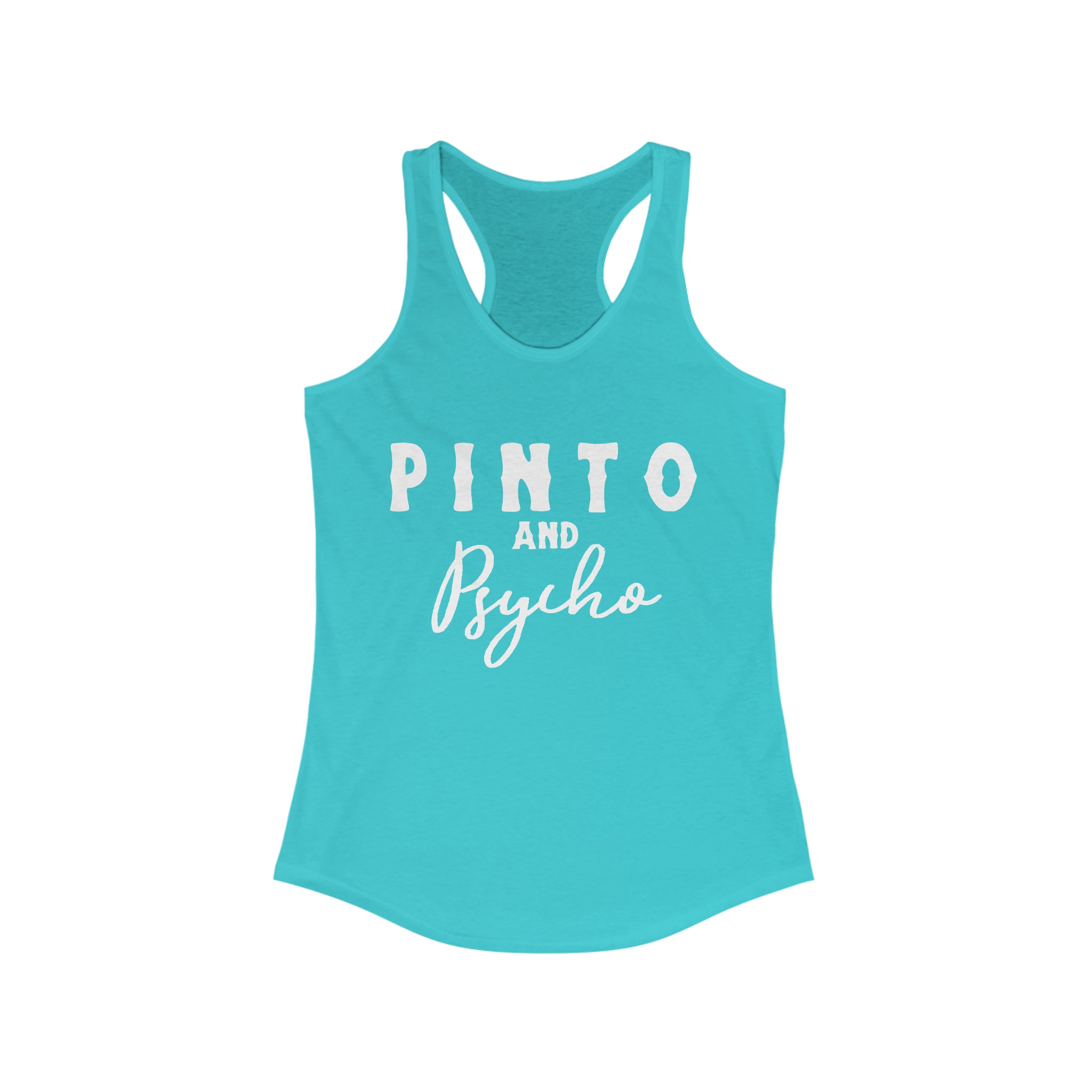 Pinto & Psycho Racerback Tank Horse Color Shirts Printify XS Solid Tahiti Blue
