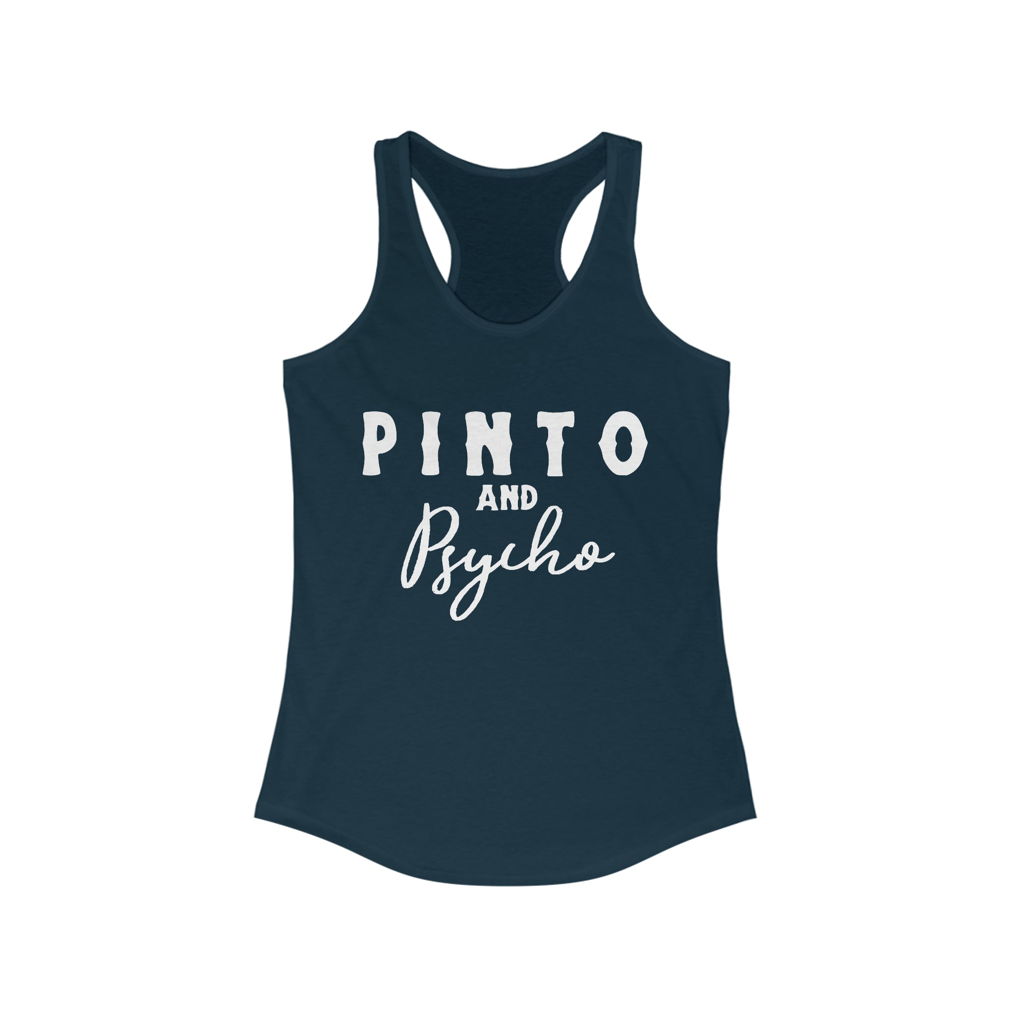 Pinto & Psycho Racerback Tank Horse Color Shirts Printify XS Solid Midnight Navy