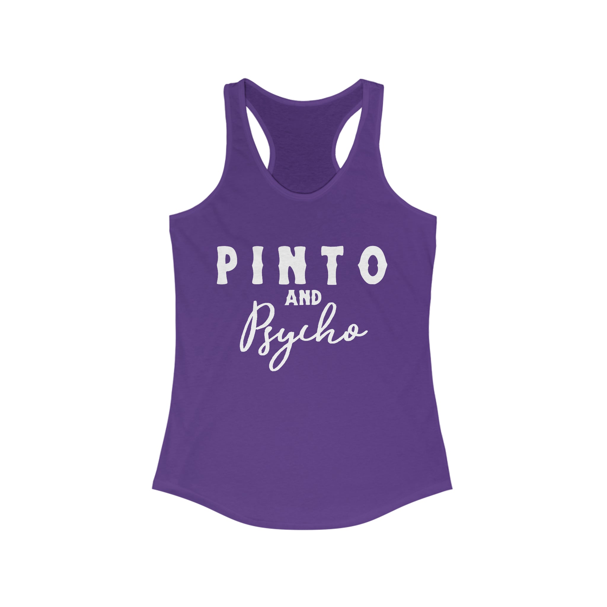Pinto & Psycho Racerback Tank Horse Color Shirts Printify XS Solid Purple Rush