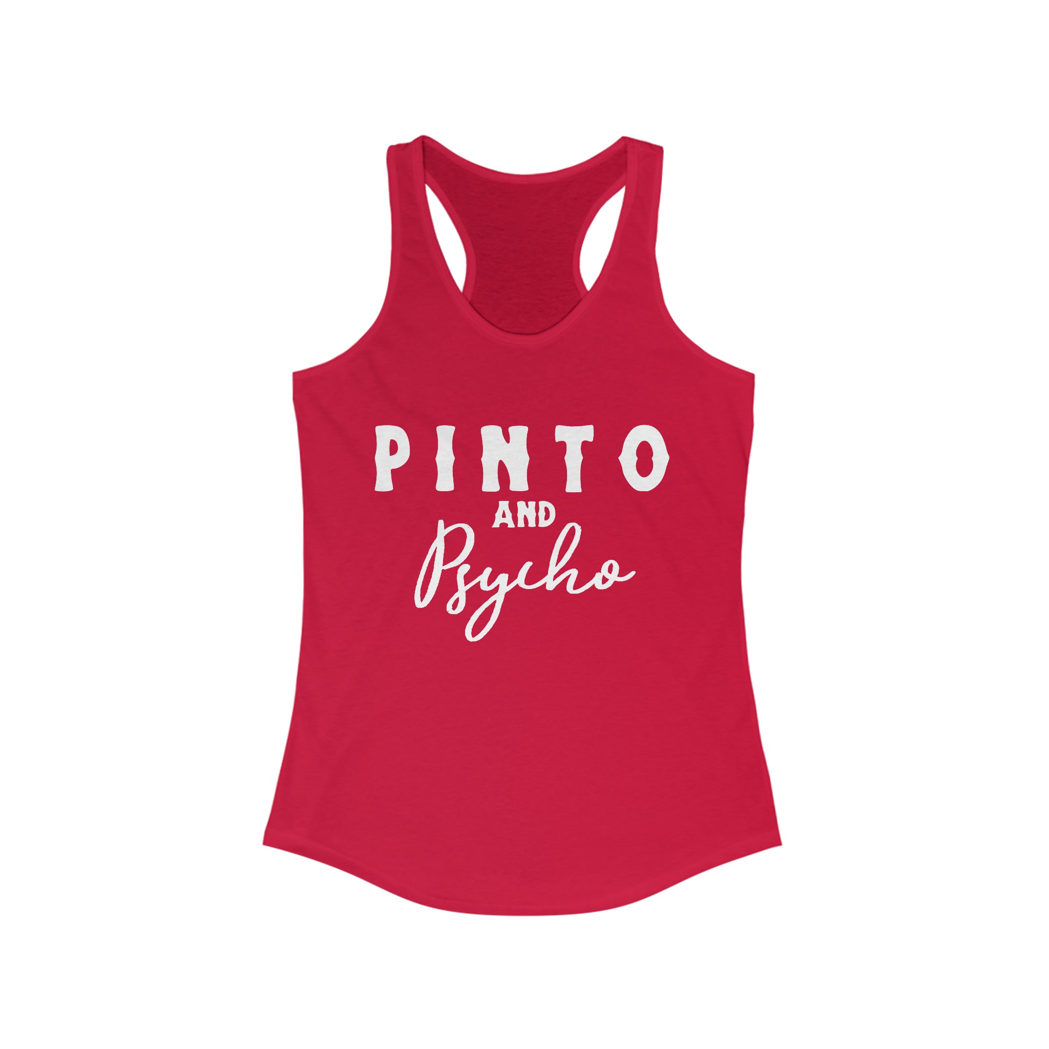 Pinto & Psycho Racerback Tank Horse Color Shirts Printify XS Solid Red
