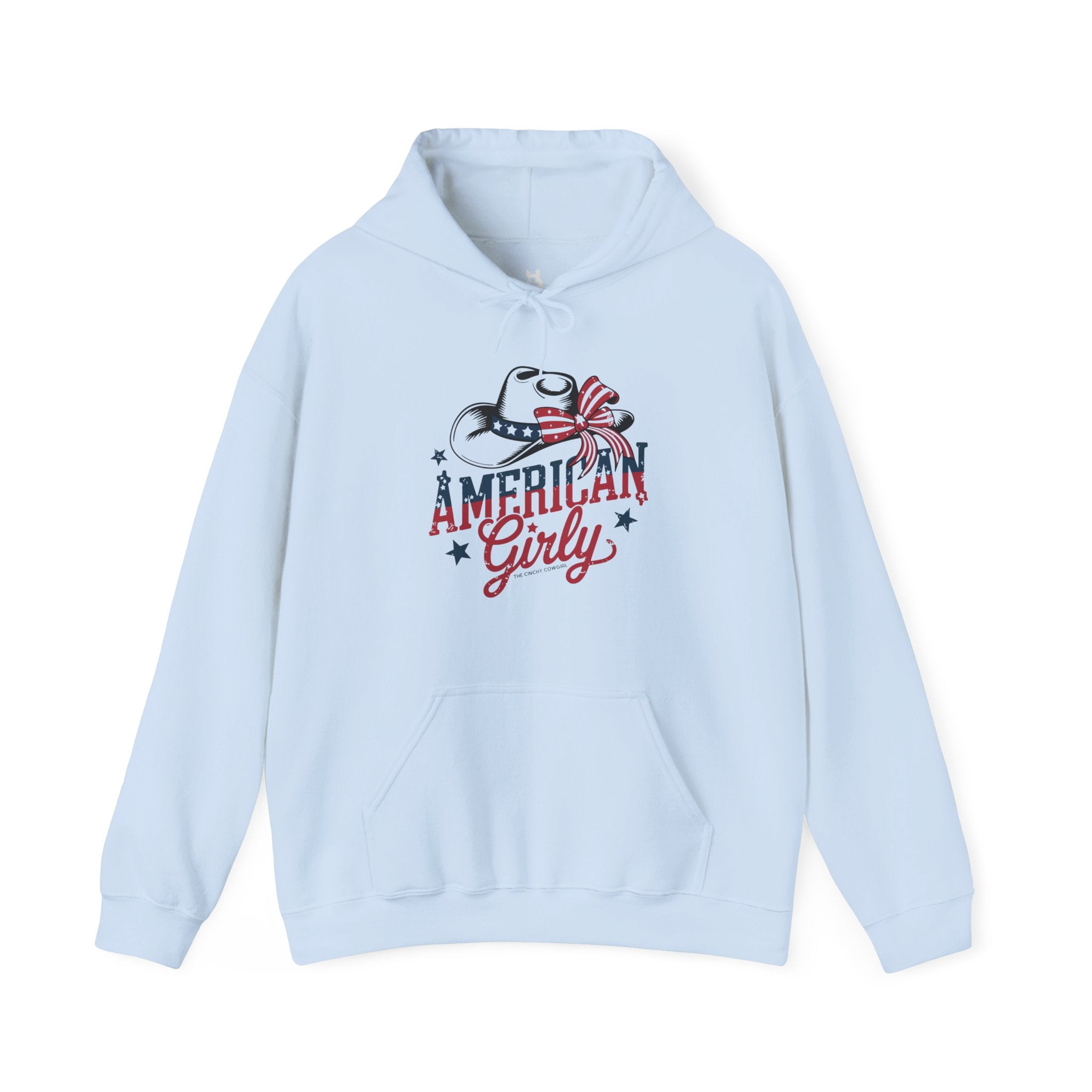 American Girly Hoodie Hoodie The Cinchy Cowgirl - Print Light Blue S