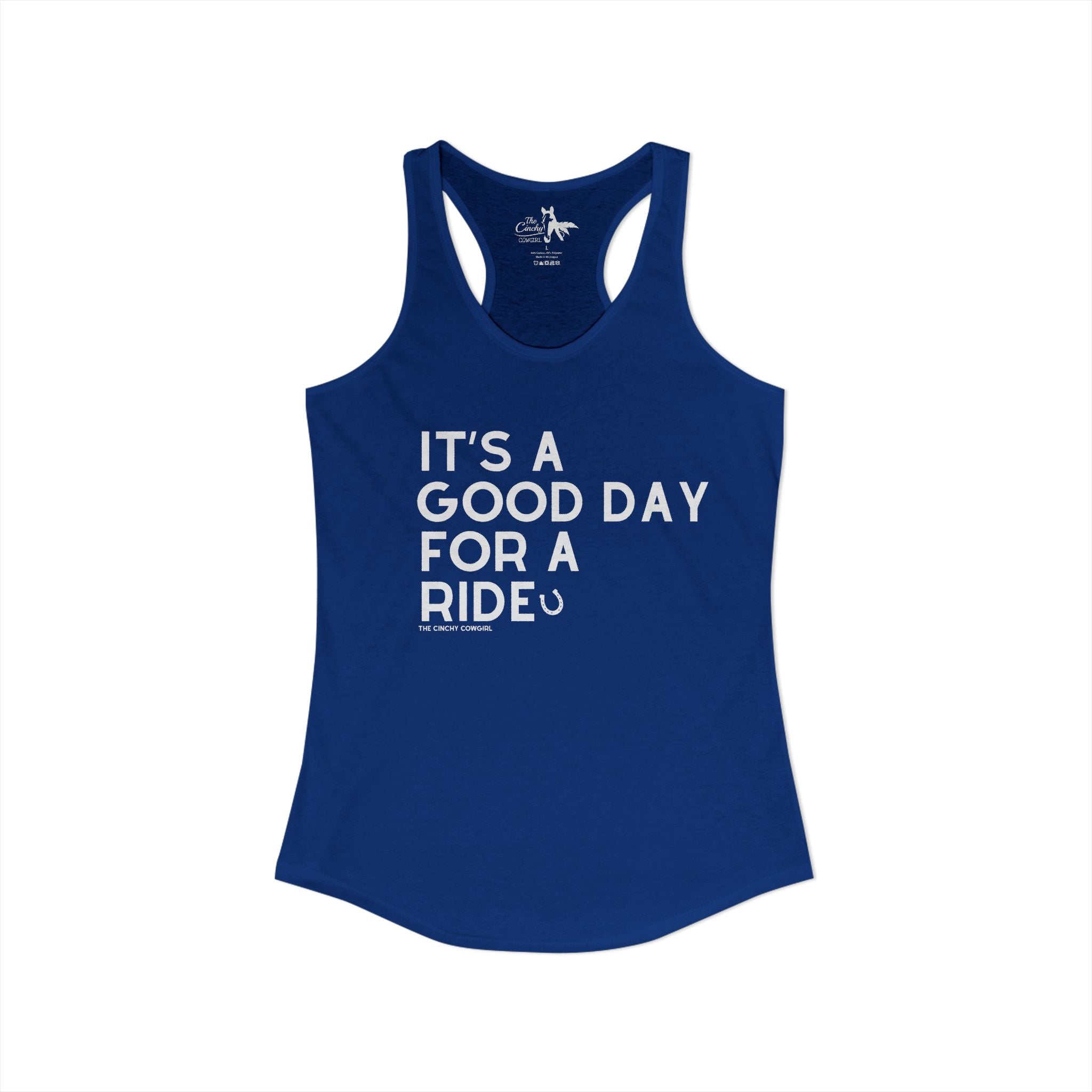 It's A Good Day For a Ride Tank Top Tank Top The Cinchy Cowgirl - Print XS Solid Royal