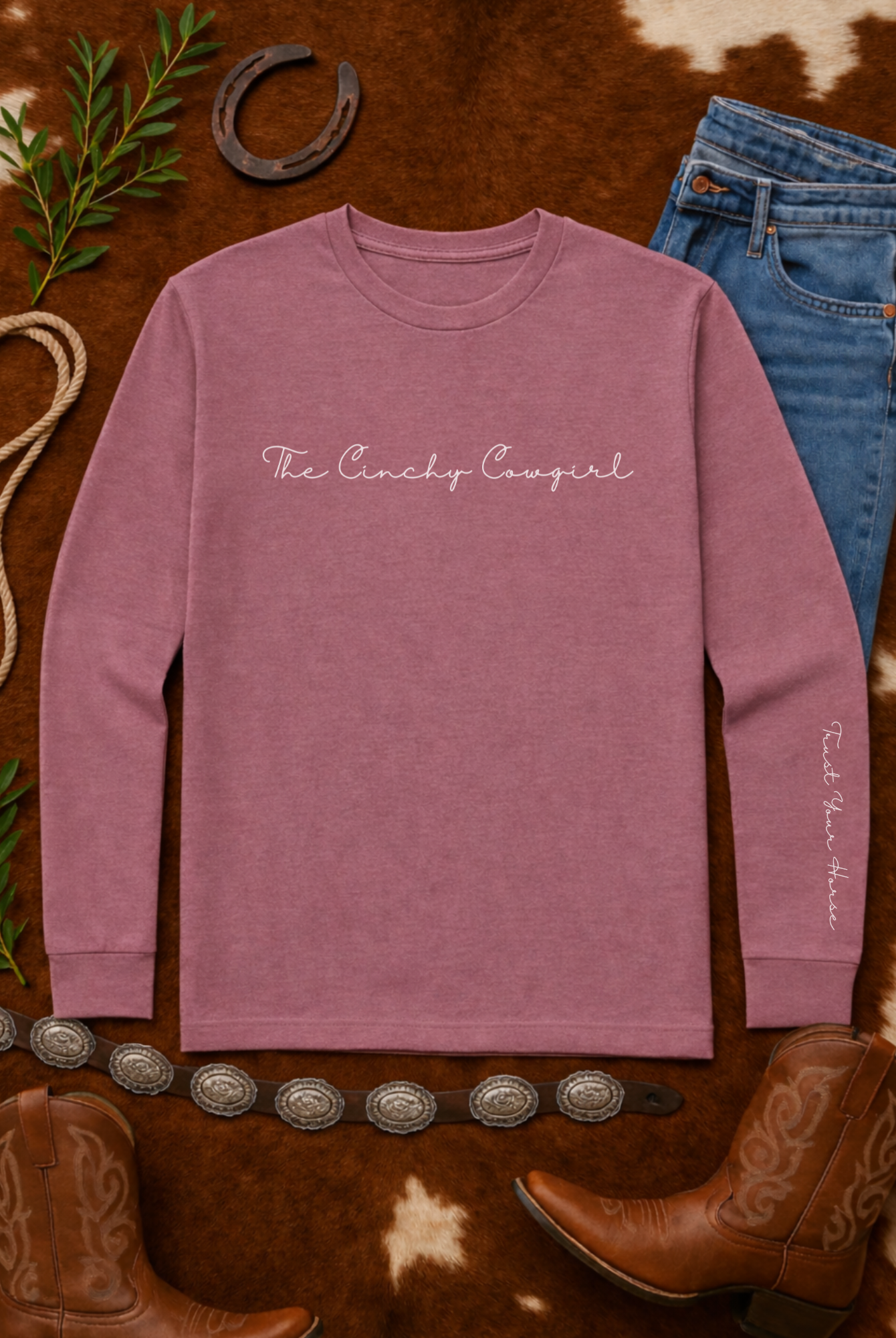 Trust Your Horse Long Sleeve Graphic Tee graphic tee long sleeve The Cinchy Cowgirl