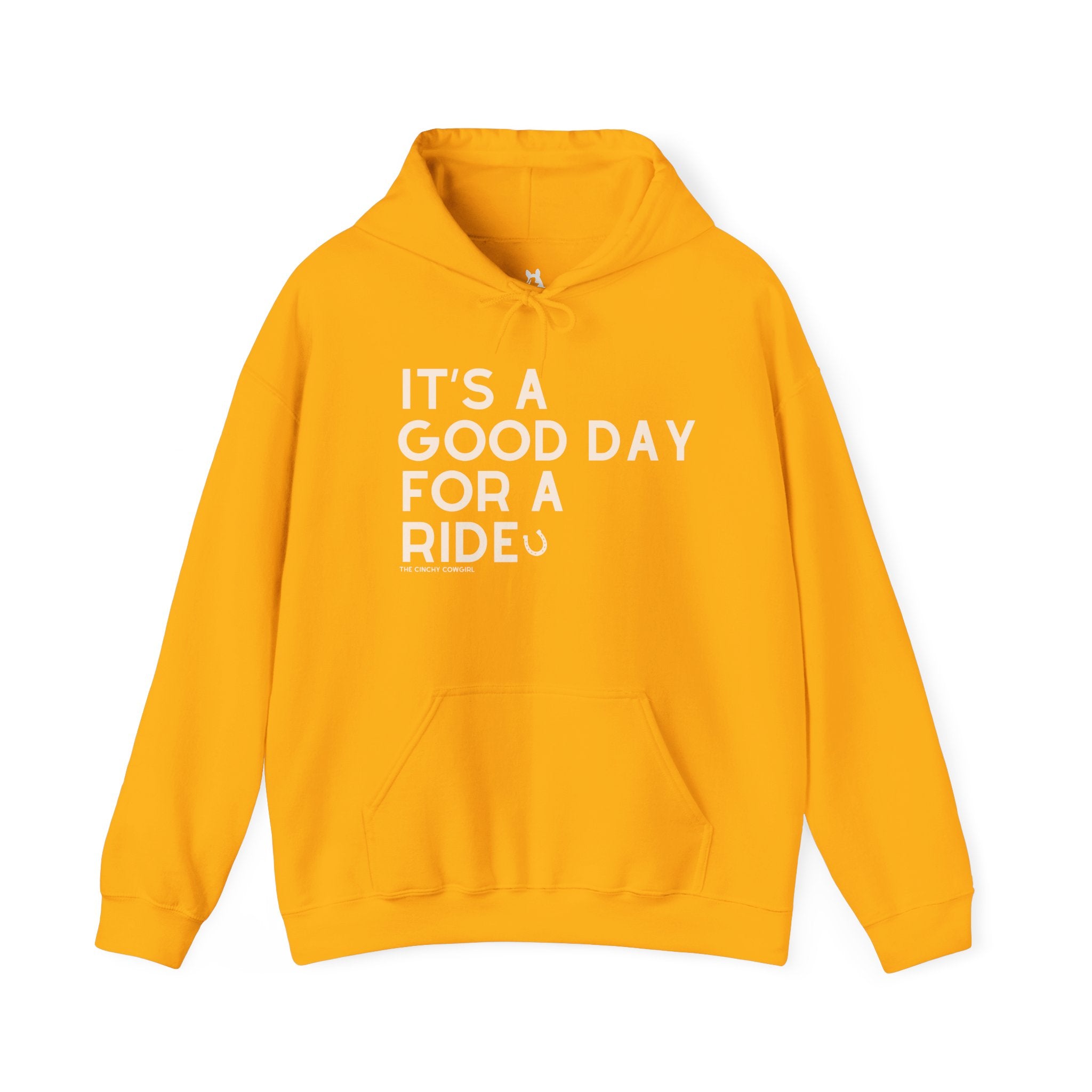 It's A Good Day For A Ride Hoodie Hoodie The Cinchy Cowgirl - Print Gold S