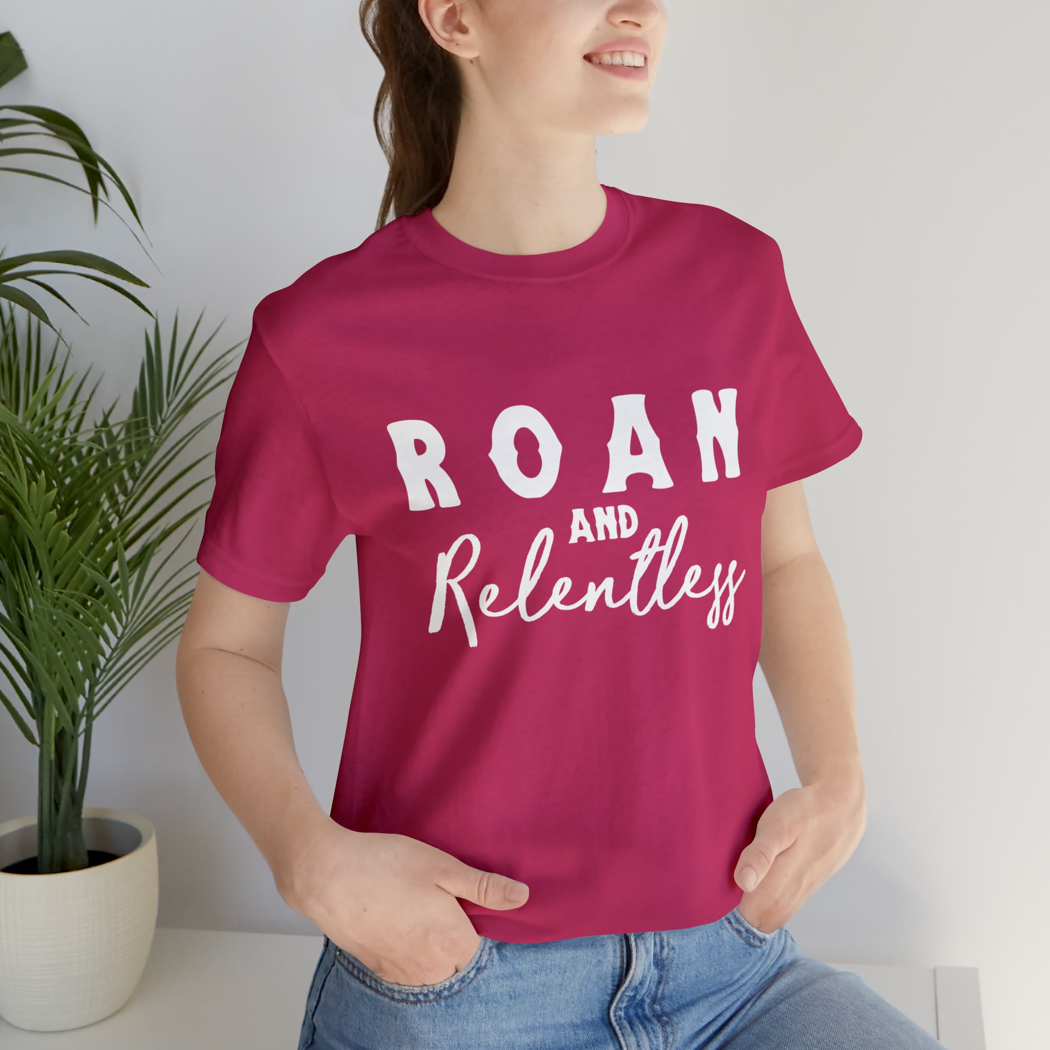 Roan & Relentless Short Sleeve Tee Horse Color Shirt Printify Berry XS