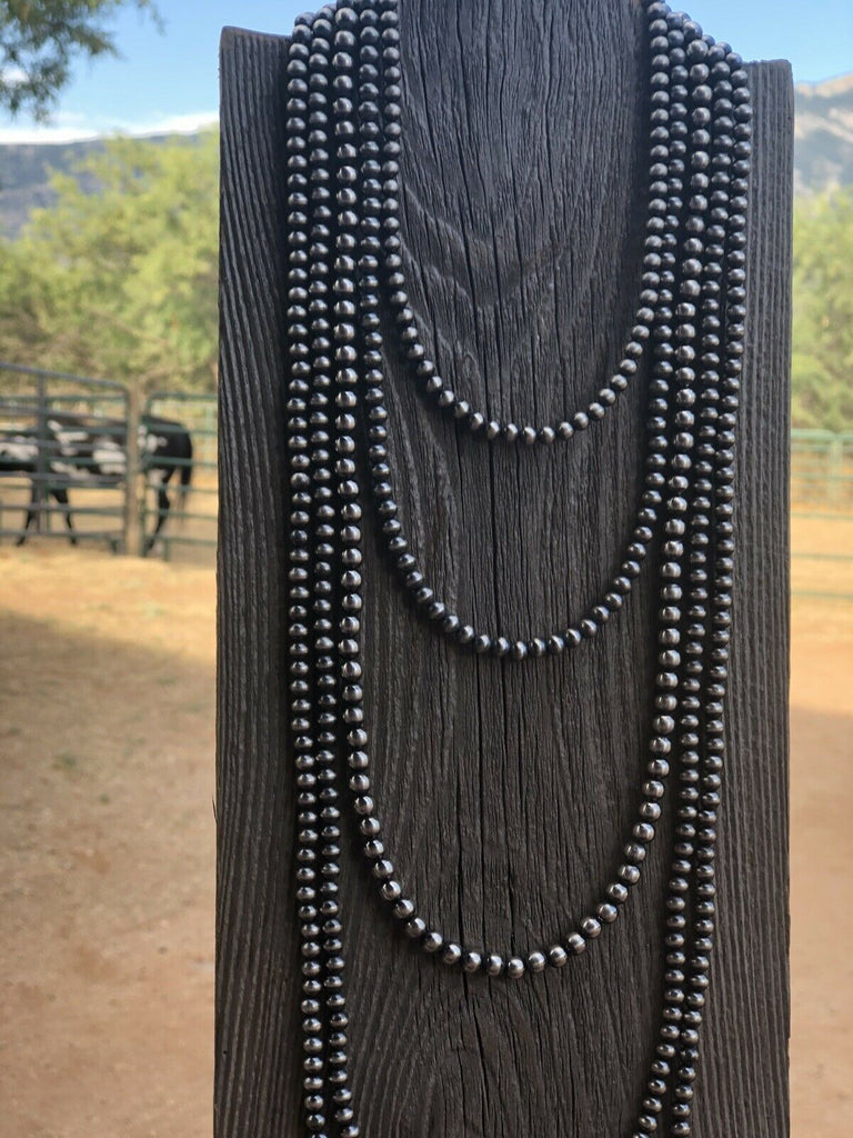 5mm Navajo Pearl Beaded Necklace NT jewelry Nizhoni Traders LLC   