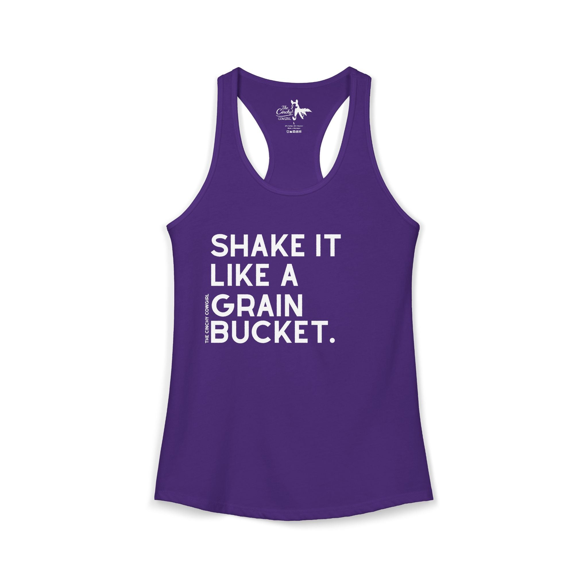 Shake It Like A Grain Bucket Tank Top Tank Top The Cinchy Cowgirl - Print XS Solid Purple Rush