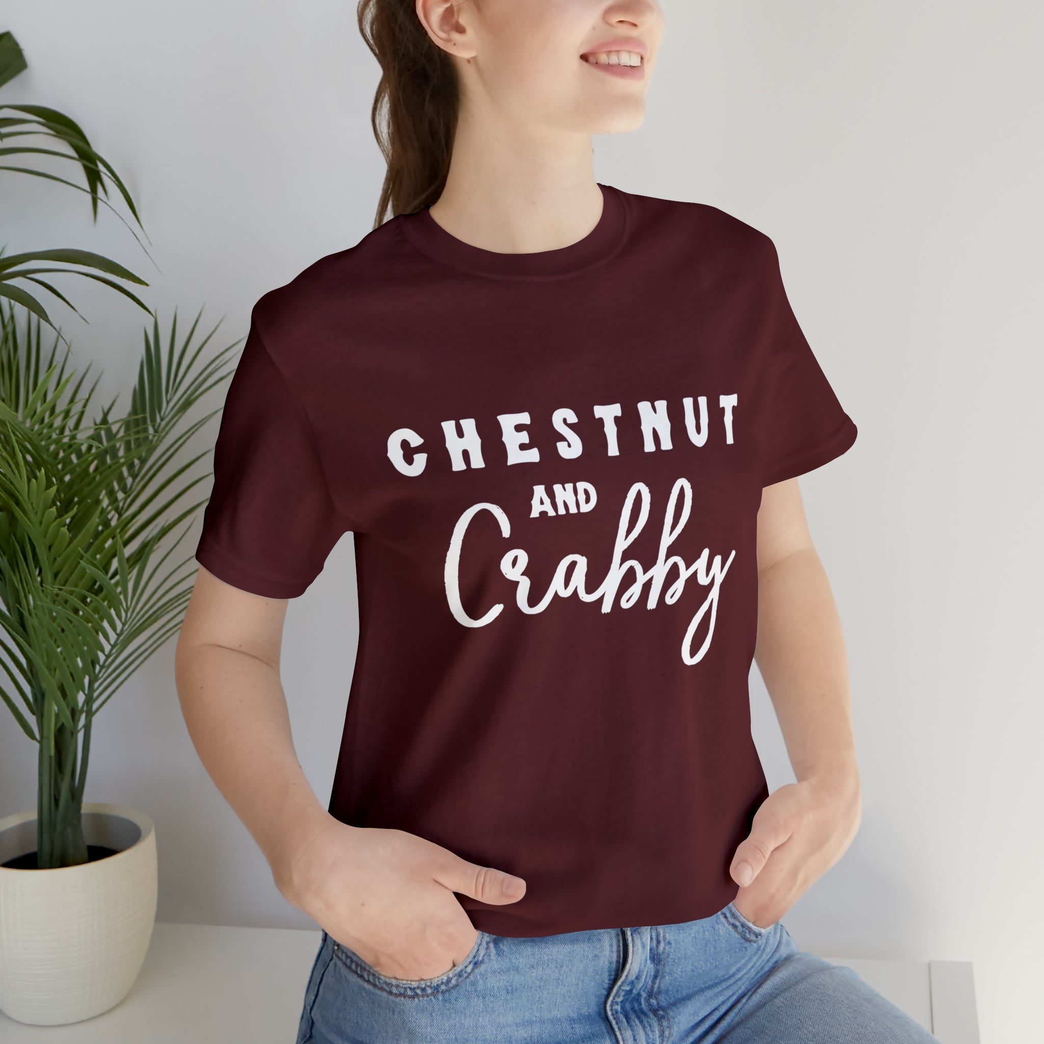 Chestnut & Crabby Short Sleeve Tee Horse Color Shirt Printify Maroon XS