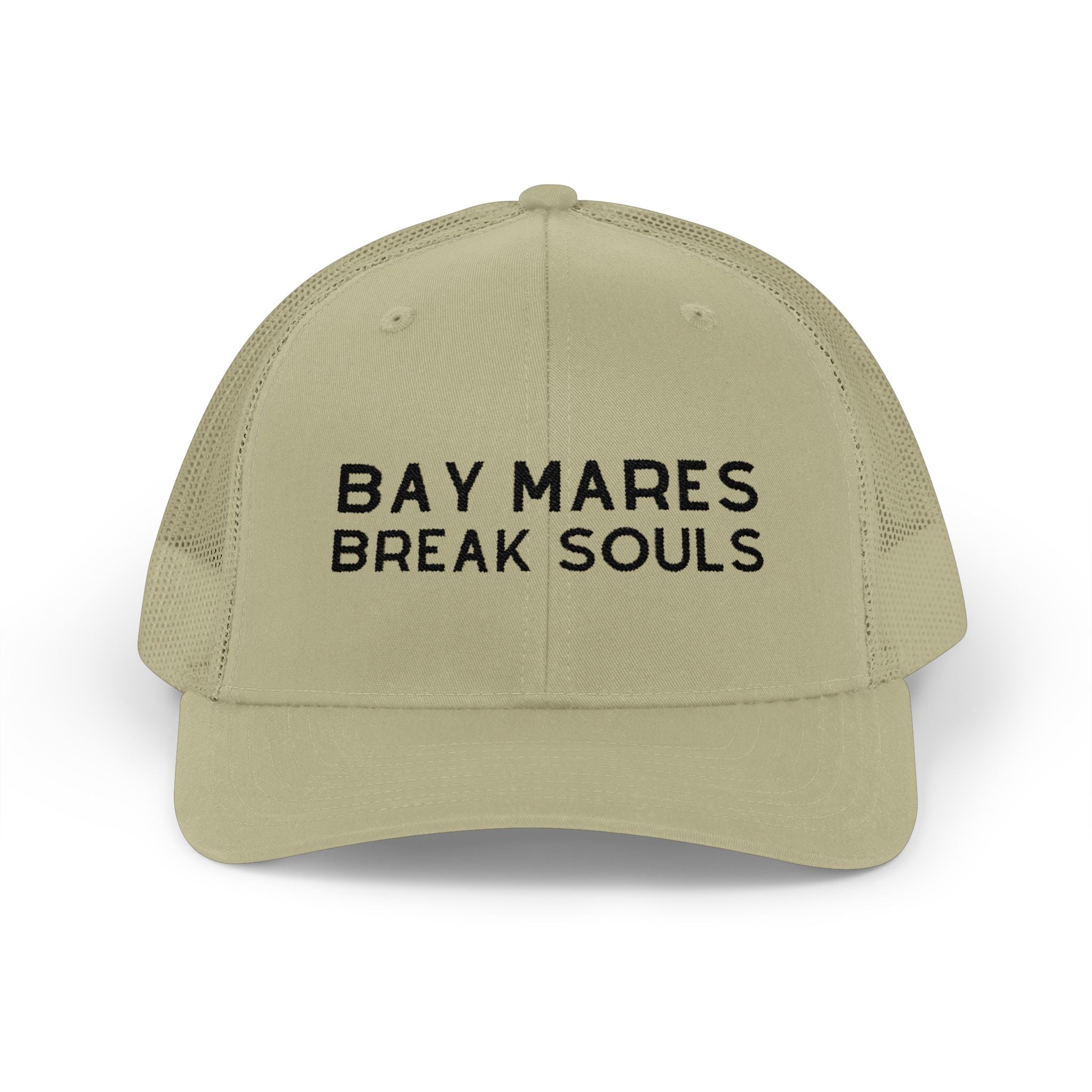 Embroidered Bay Mares Break Souls Trucker Hat Embroidered TCC Hat The Cinchy Cowgirl - Print Khaki