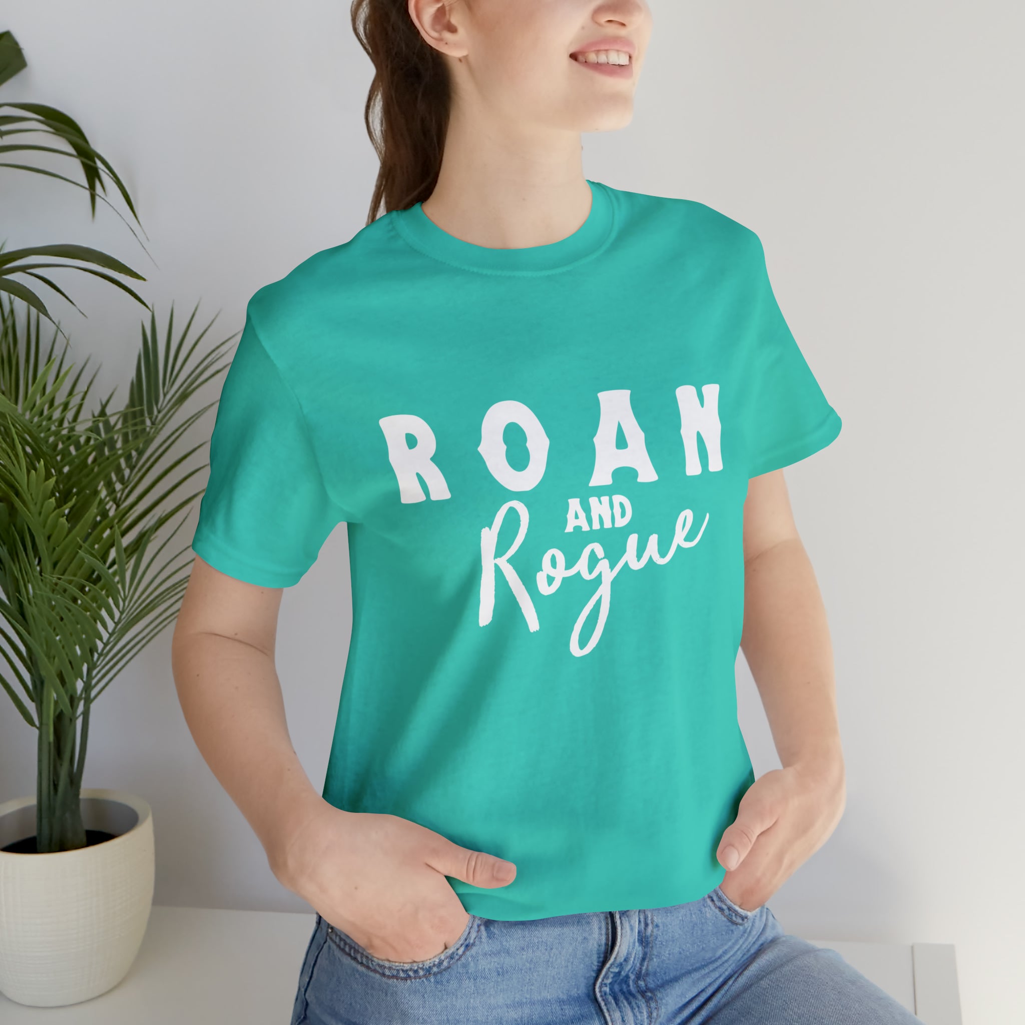 Roan & Rogue Short Sleeve Tee Horse Color Shirt Printify Teal XS