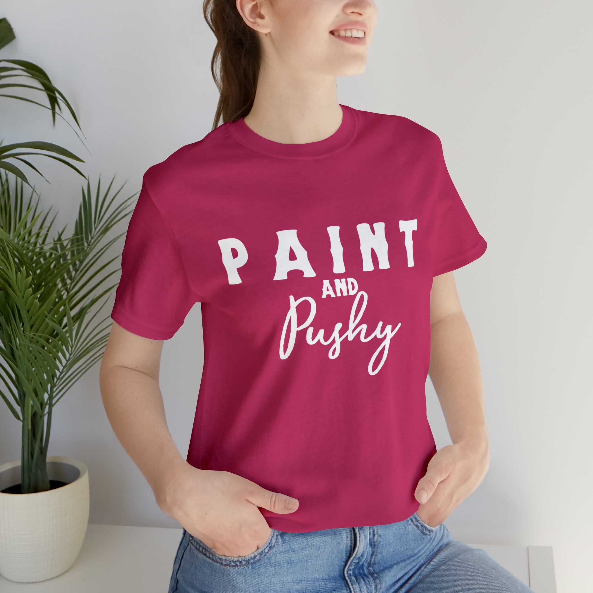 Paint & Pushy Short Sleeve Tee Horse Color Shirt Printify Berry XS