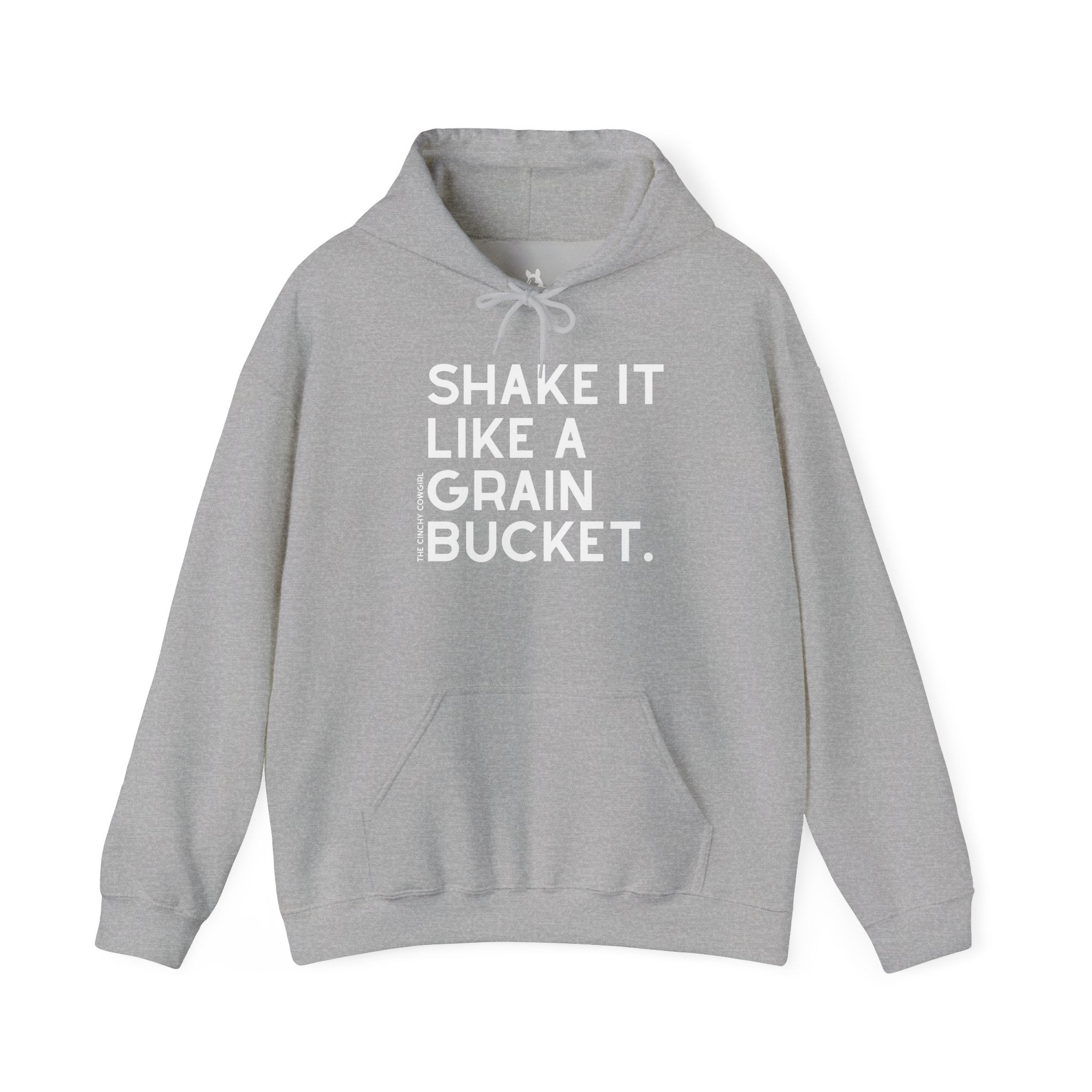 Shake It Like A Grain Bucket Hoodie Hoodie The Cinchy Cowgirl - Print Sport Grey S