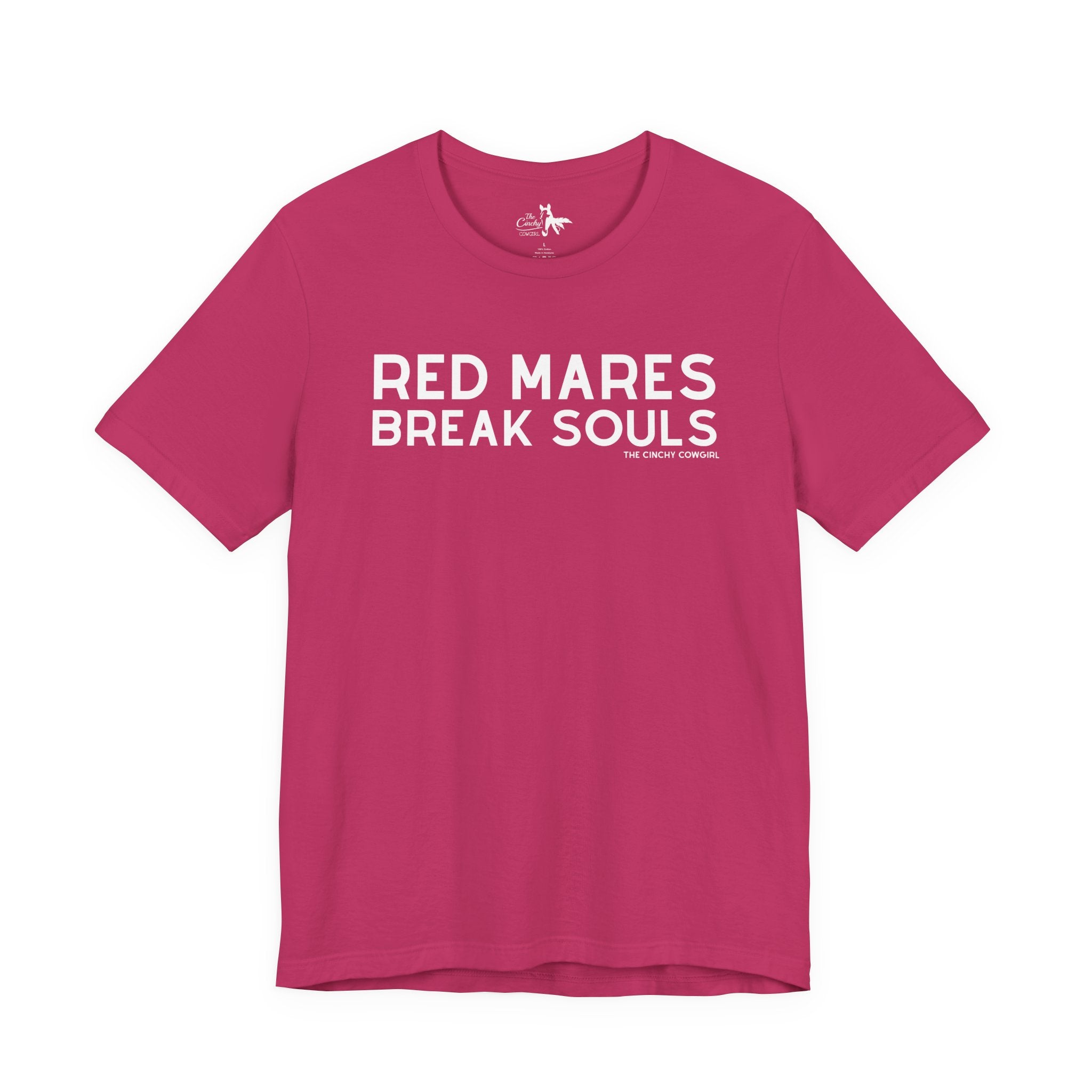 Red Mares Break Souls Short Sleeve Tee T-Shirt The Cinchy Cowgirl - Print Berry XS