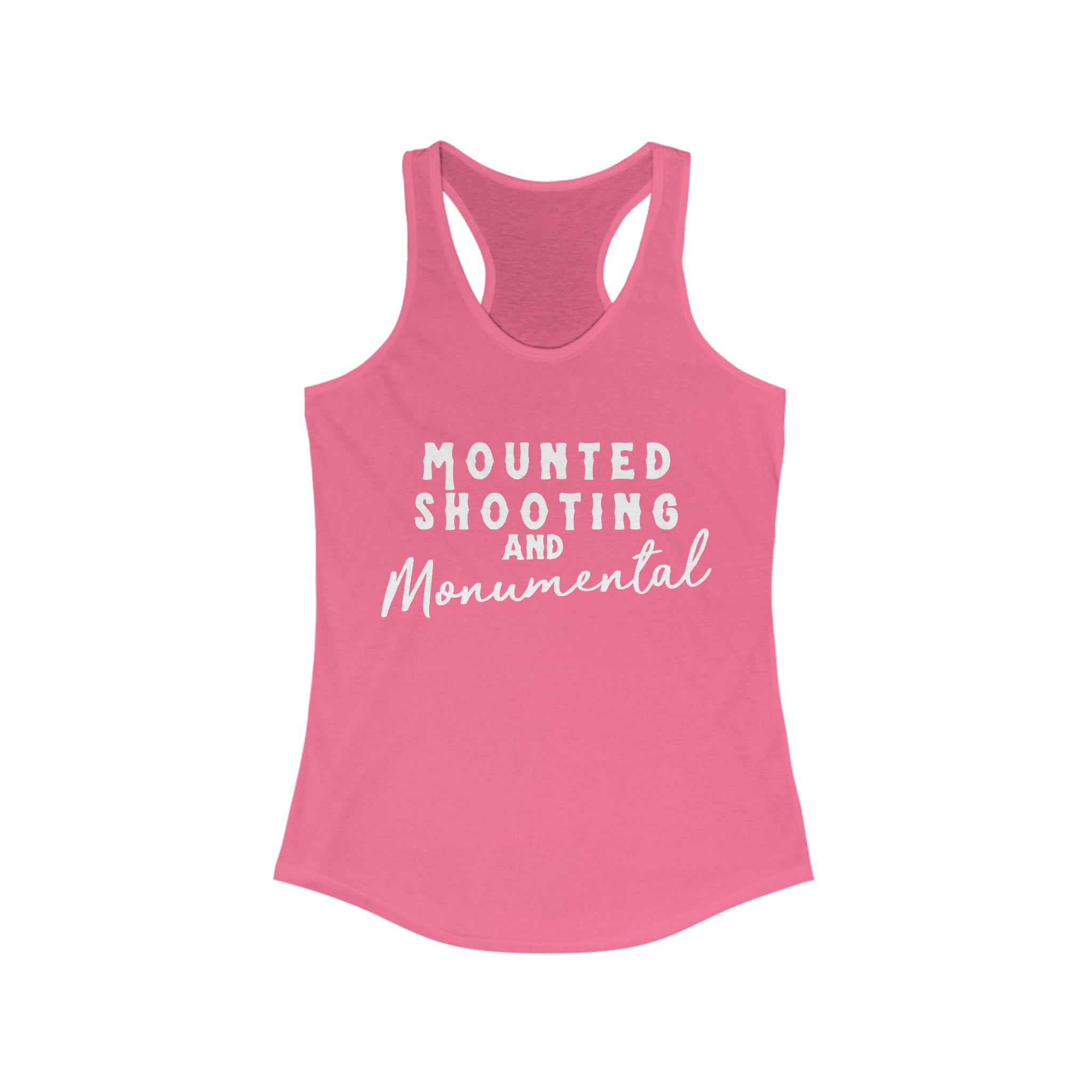 Mounted Shooting & Monumental Racerback Tank Horse Riding Discipline Tee Printify XS Solid Hot Pink
