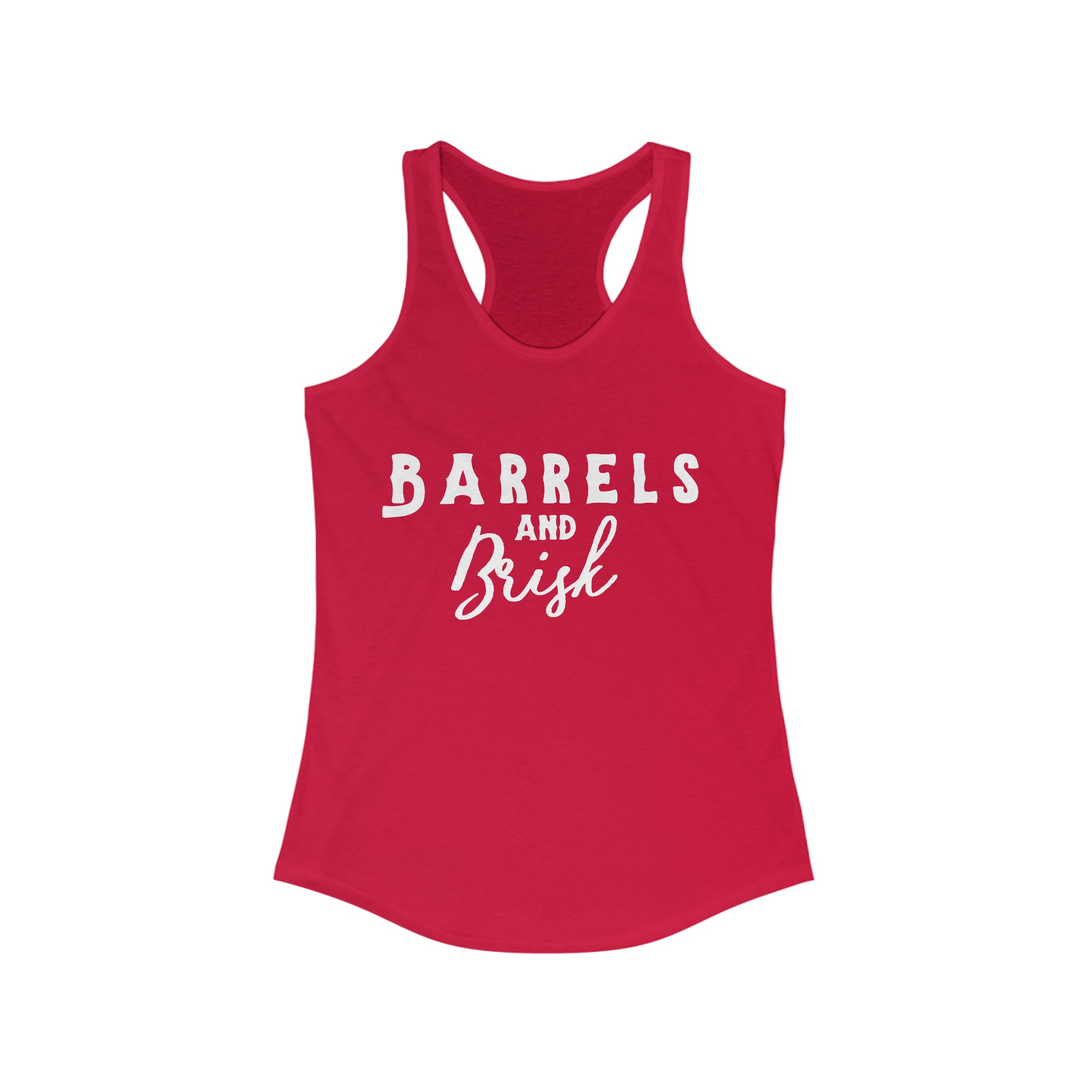 Barrels & Brisk Racerback Tank Horse Riding Discipline Tee Printify XS Solid Red