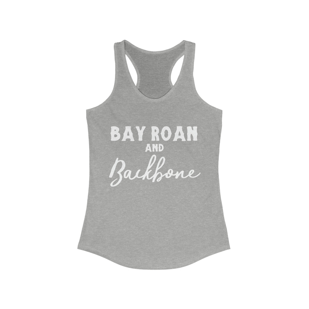 Bay Roan & Backbone Racerback Tank Horse Color Shirts Printify XS Heather Grey 