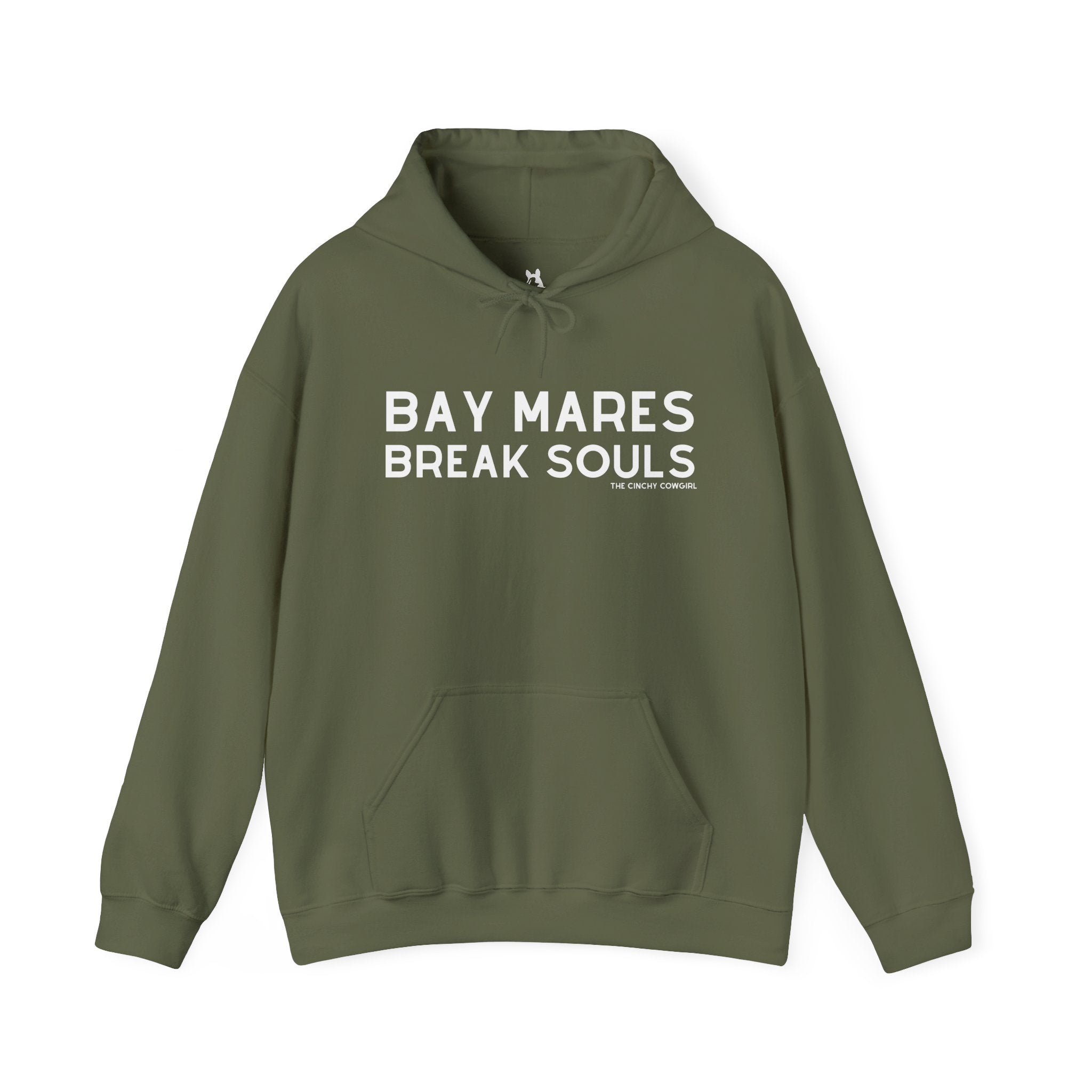 Bay Mares Break Souls Hoodie Hoodie The Cinchy Cowgirl - Print Military Green S