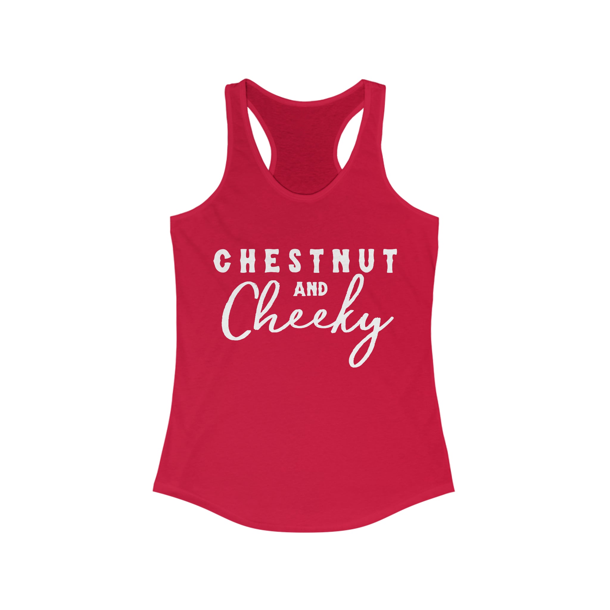 Chestnut & Cheeky Racerback Tank Horse Color Shirts Printify XS Solid Red
