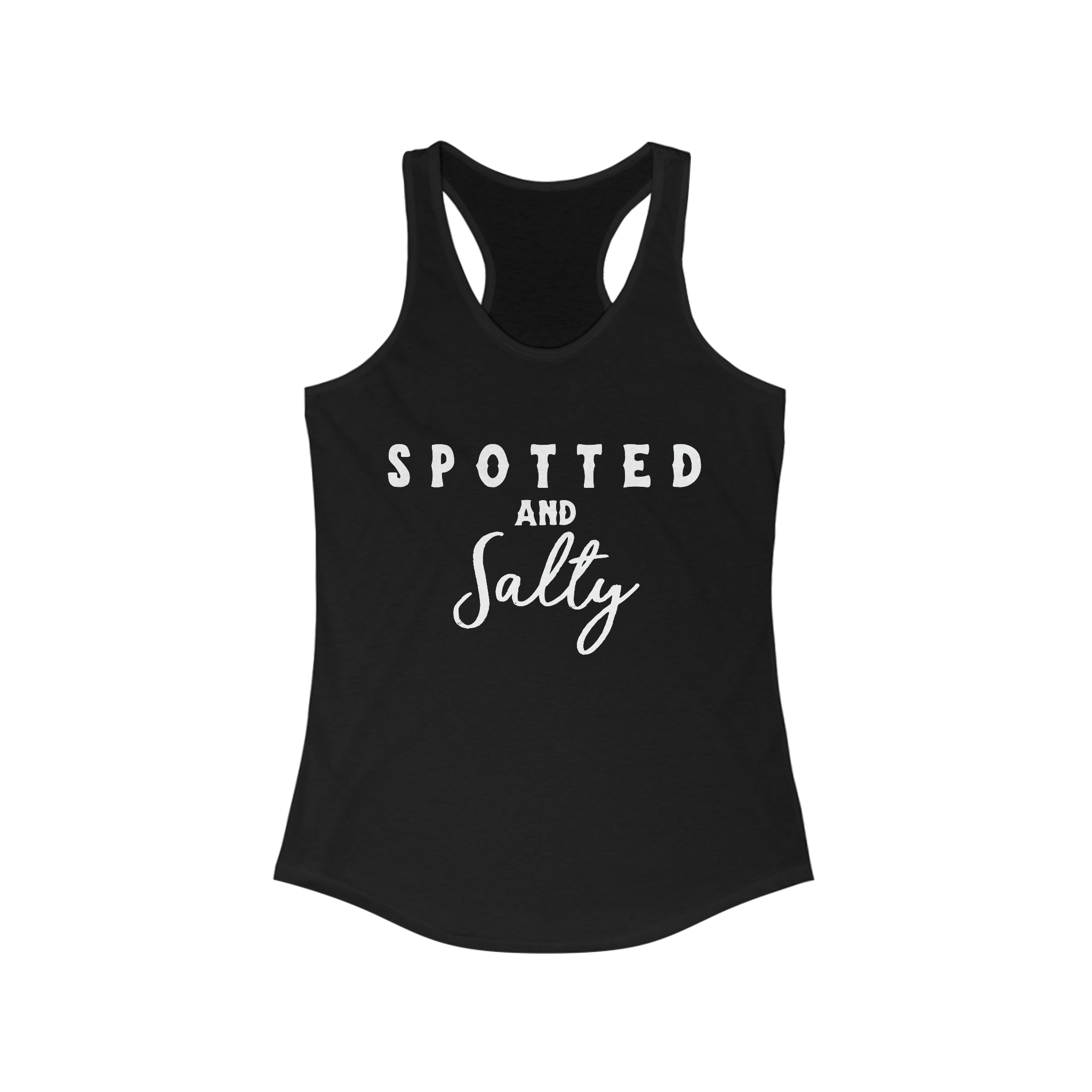 Spotted & Salty Racerback Tank Horse Color Shirts Printify XS Solid Black