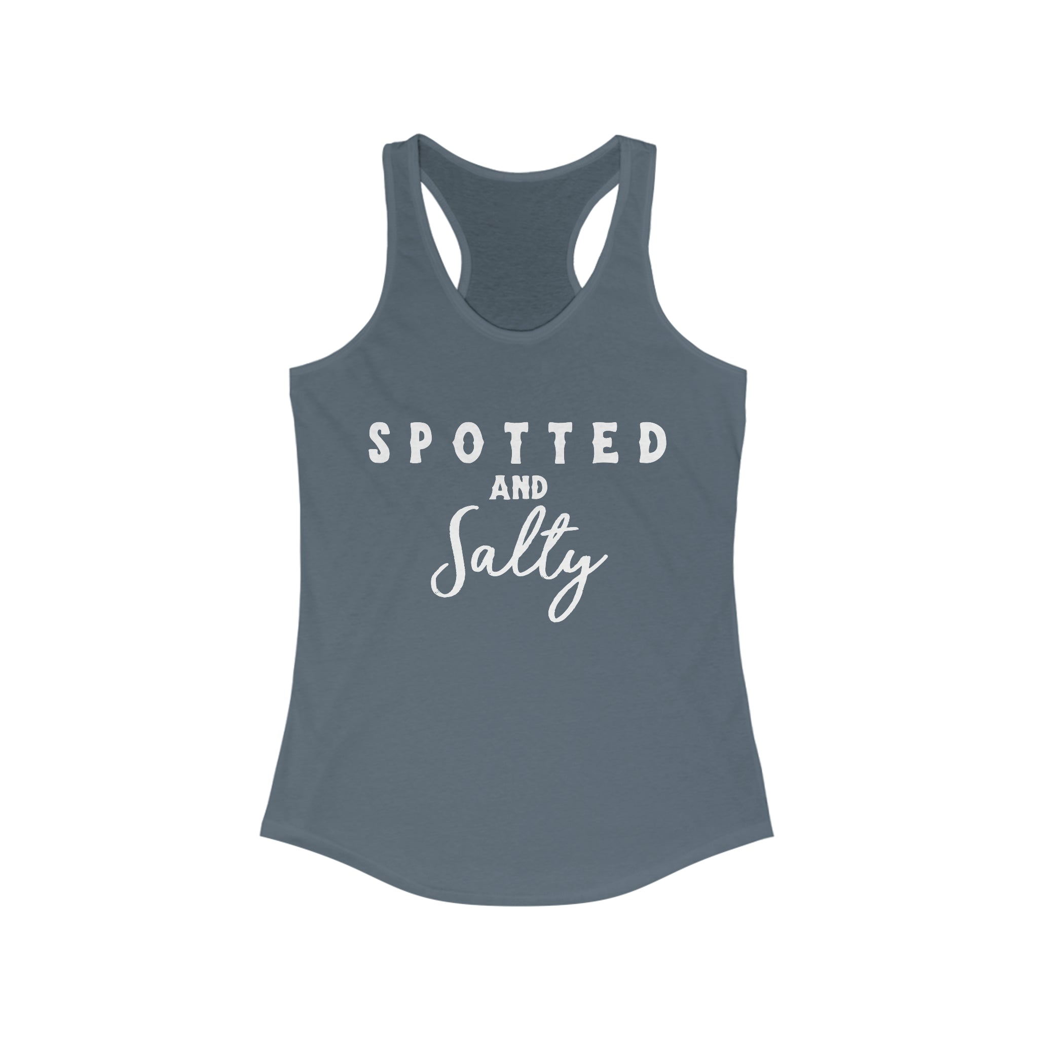 Spotted & Salty Racerback Tank Horse Color Shirts Printify XS Solid Indigo