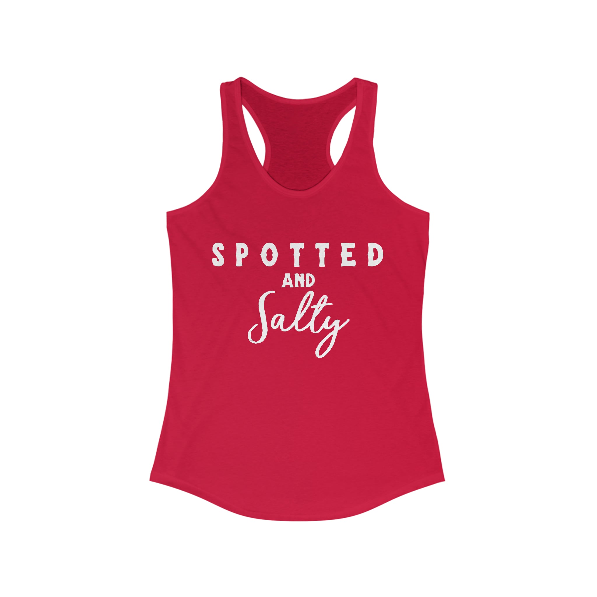 Spotted & Salty Racerback Tank Horse Color Shirts Printify XS Solid Red