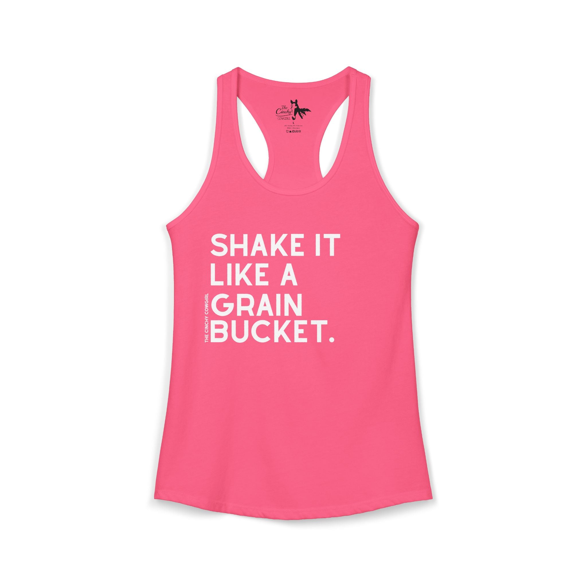 Shake It Like A Grain Bucket Tank Top Tank Top The Cinchy Cowgirl - Print XS Solid Hot Pink