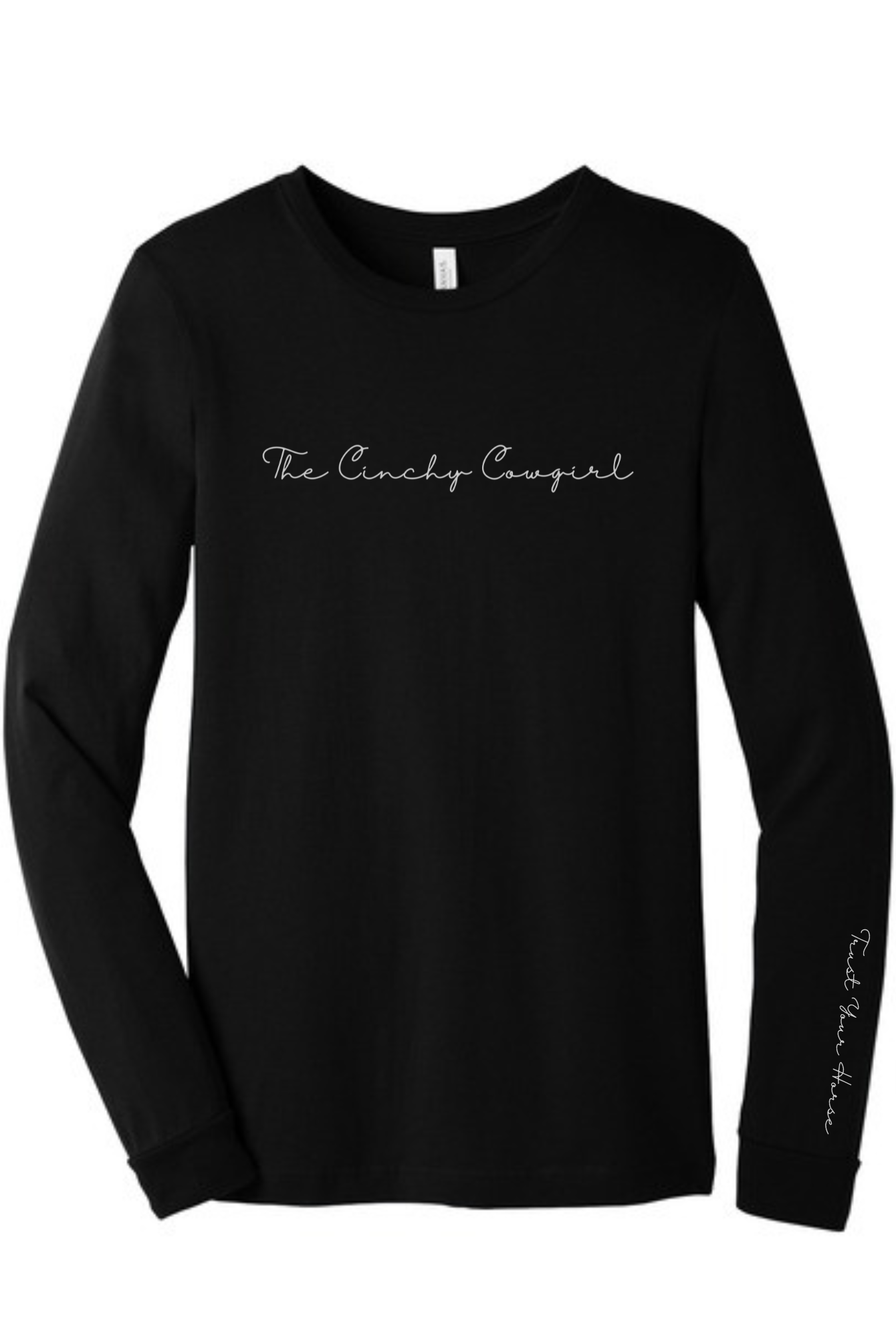 Trust Your Horse Long Sleeve Graphic Tee graphic tee long sleeve The Cinchy Cowgirl Small Black