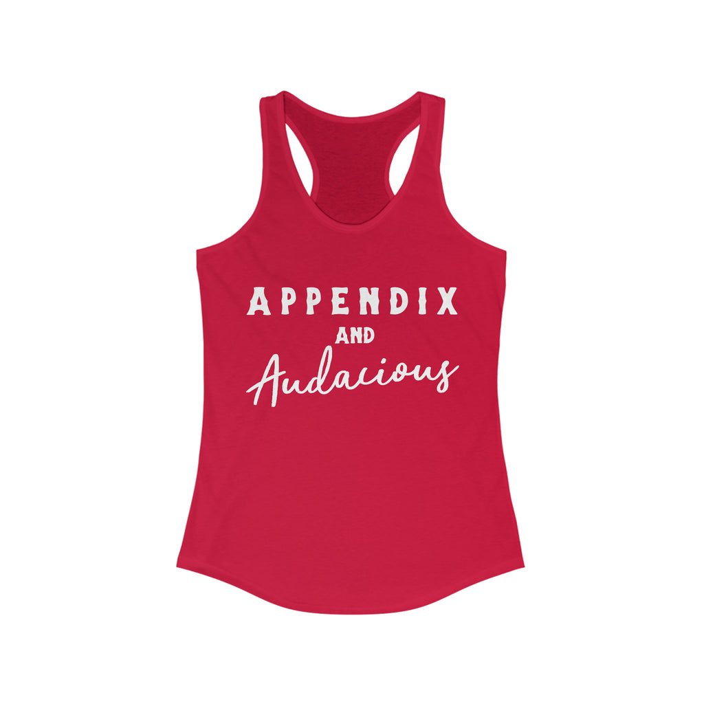Appendix & Audacious Racerback Tank Horse Color Shirts Printify S Solid Red 