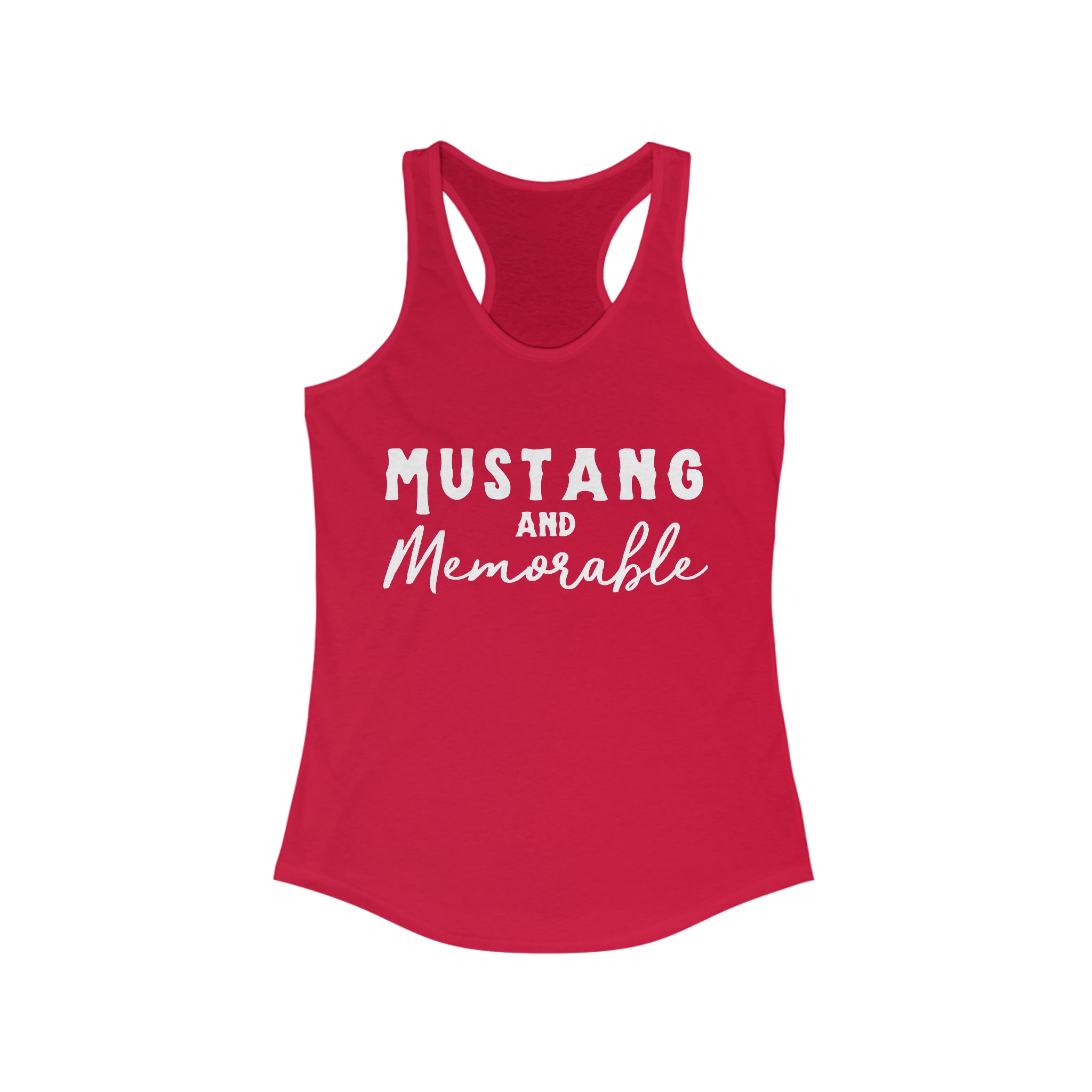 Mustang & Memorable Racerback Tank Horse Color Shirts Printify XS Solid Red
