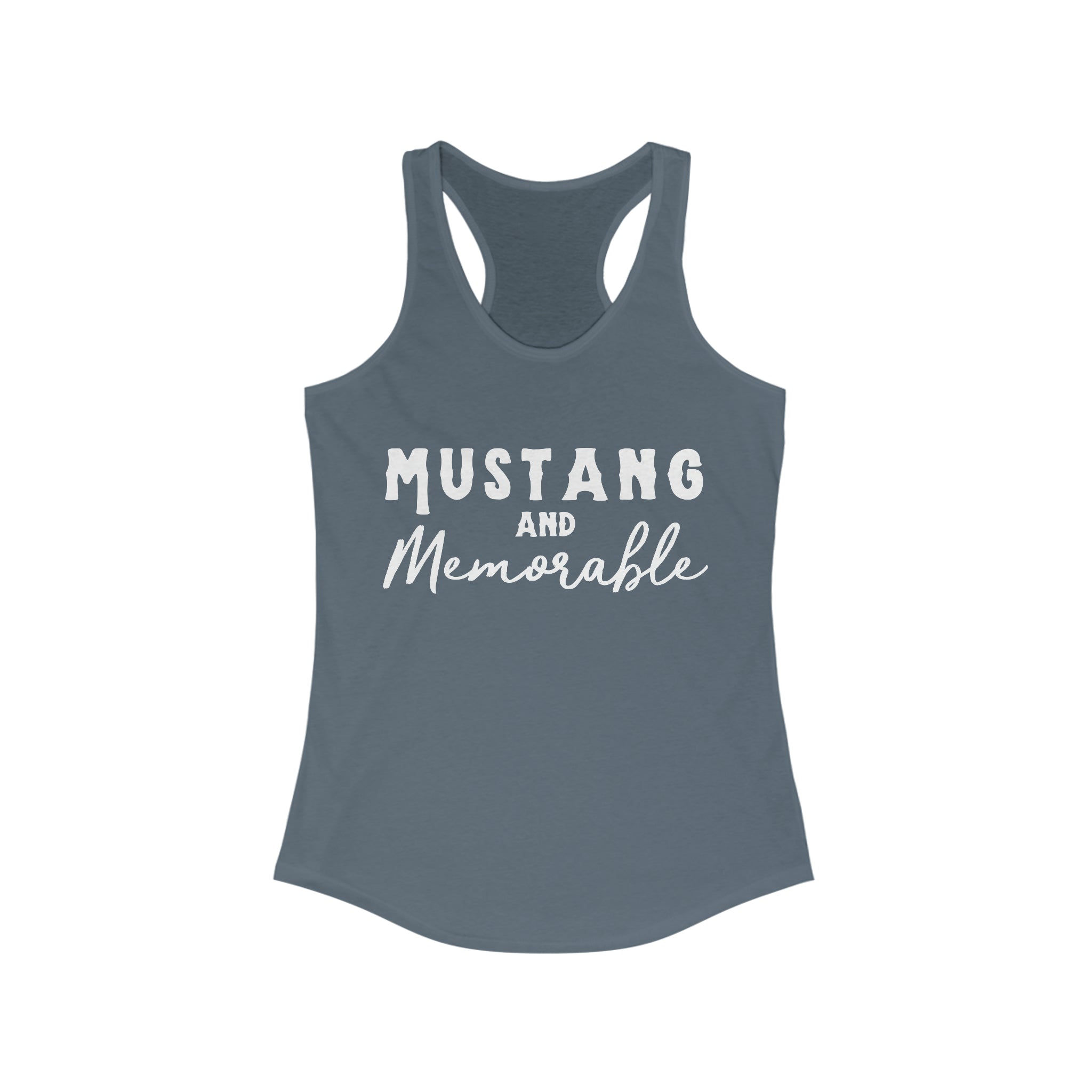Mustang & Memorable Racerback Tank Horse Color Shirts Printify XS Solid Indigo