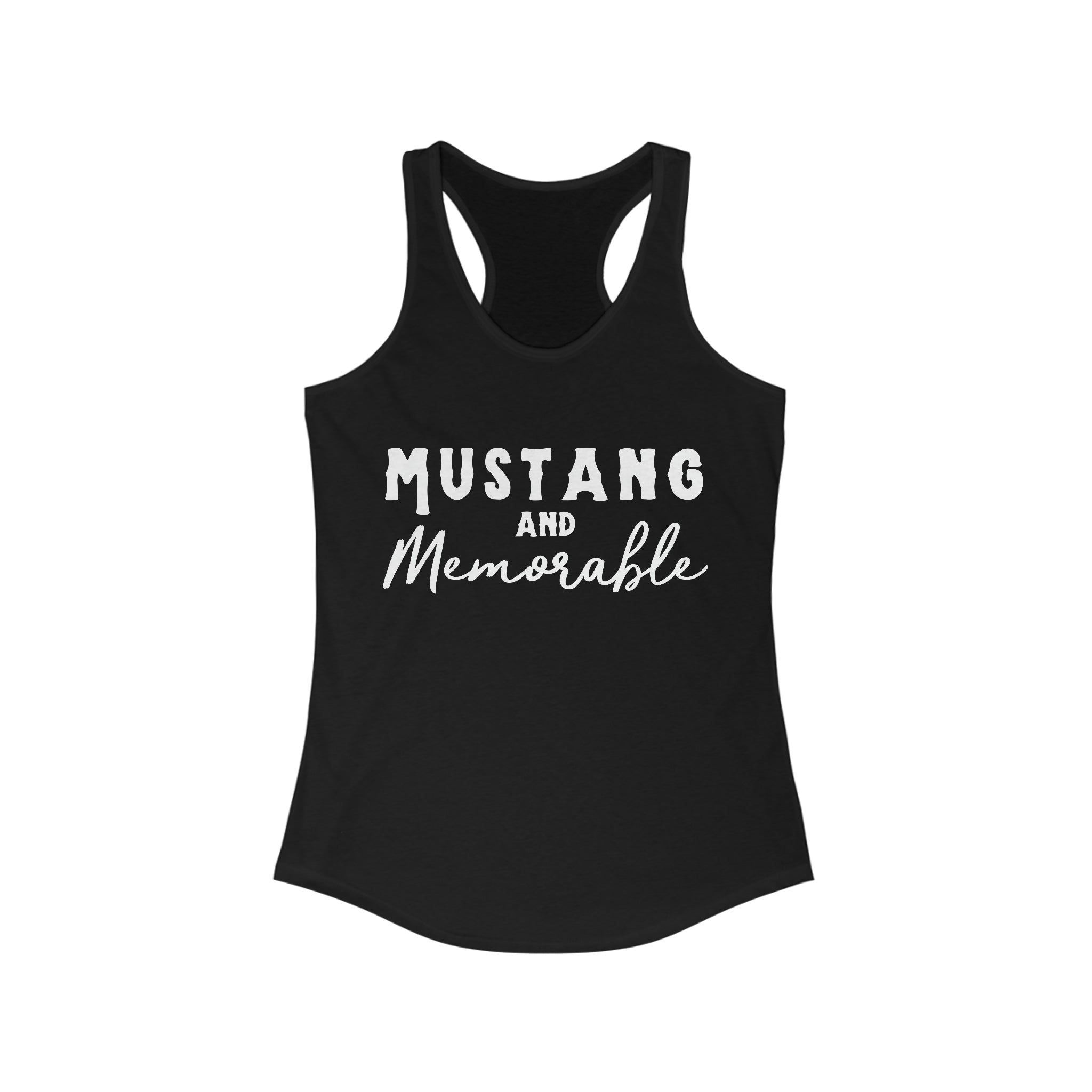 Mustang & Memorable Racerback Tank Horse Color Shirts Printify XS Solid Black