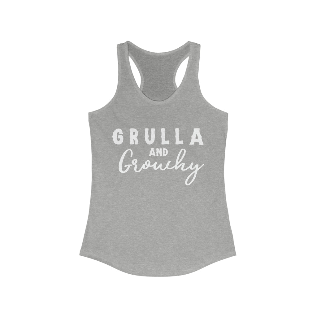 Grulla & Grouchy Racerback Tank Horse Color Shirts Printify M Heather Grey 