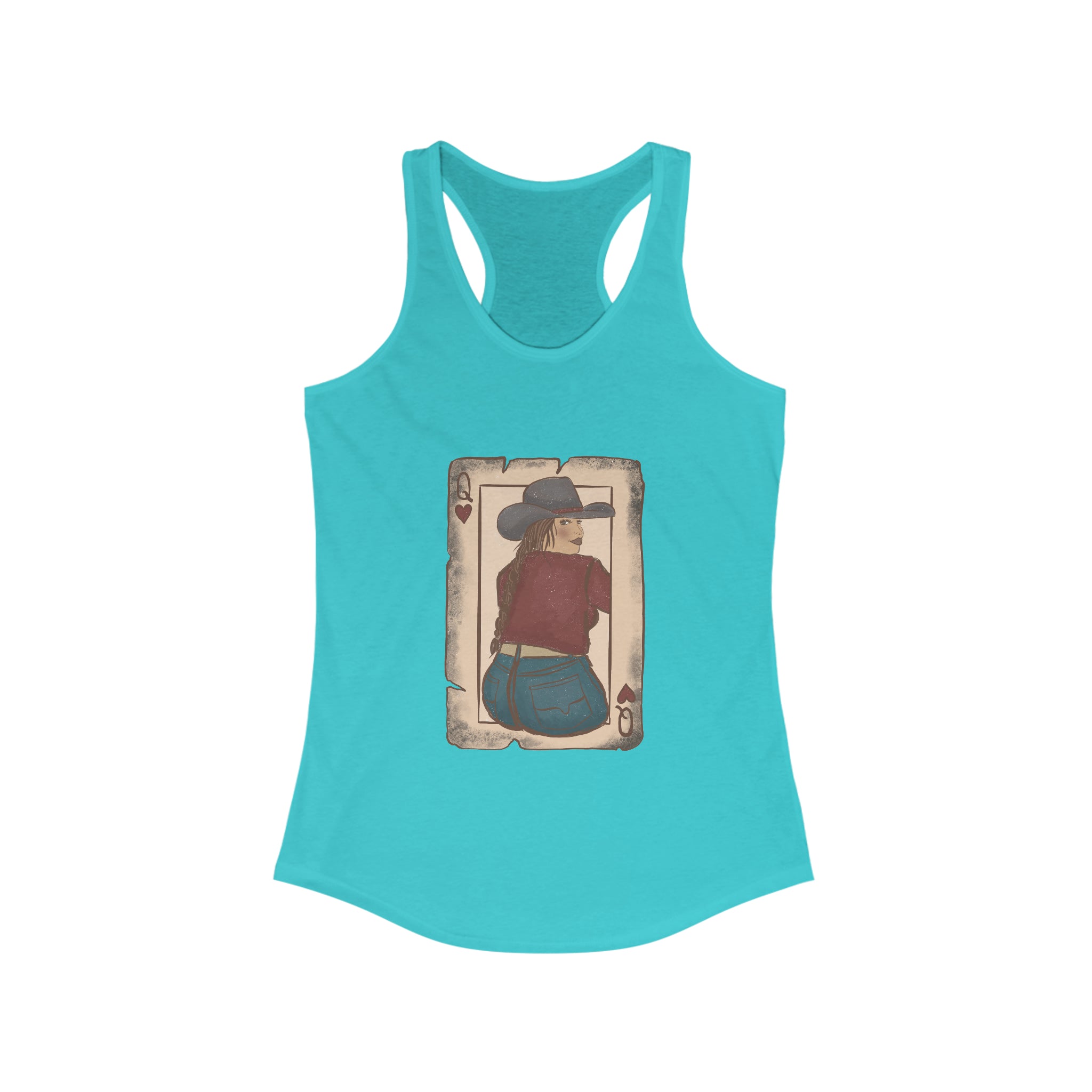 Queen Cowgirl Racerback Tank tcc graphic tee Printify XS Solid Tahiti Blue