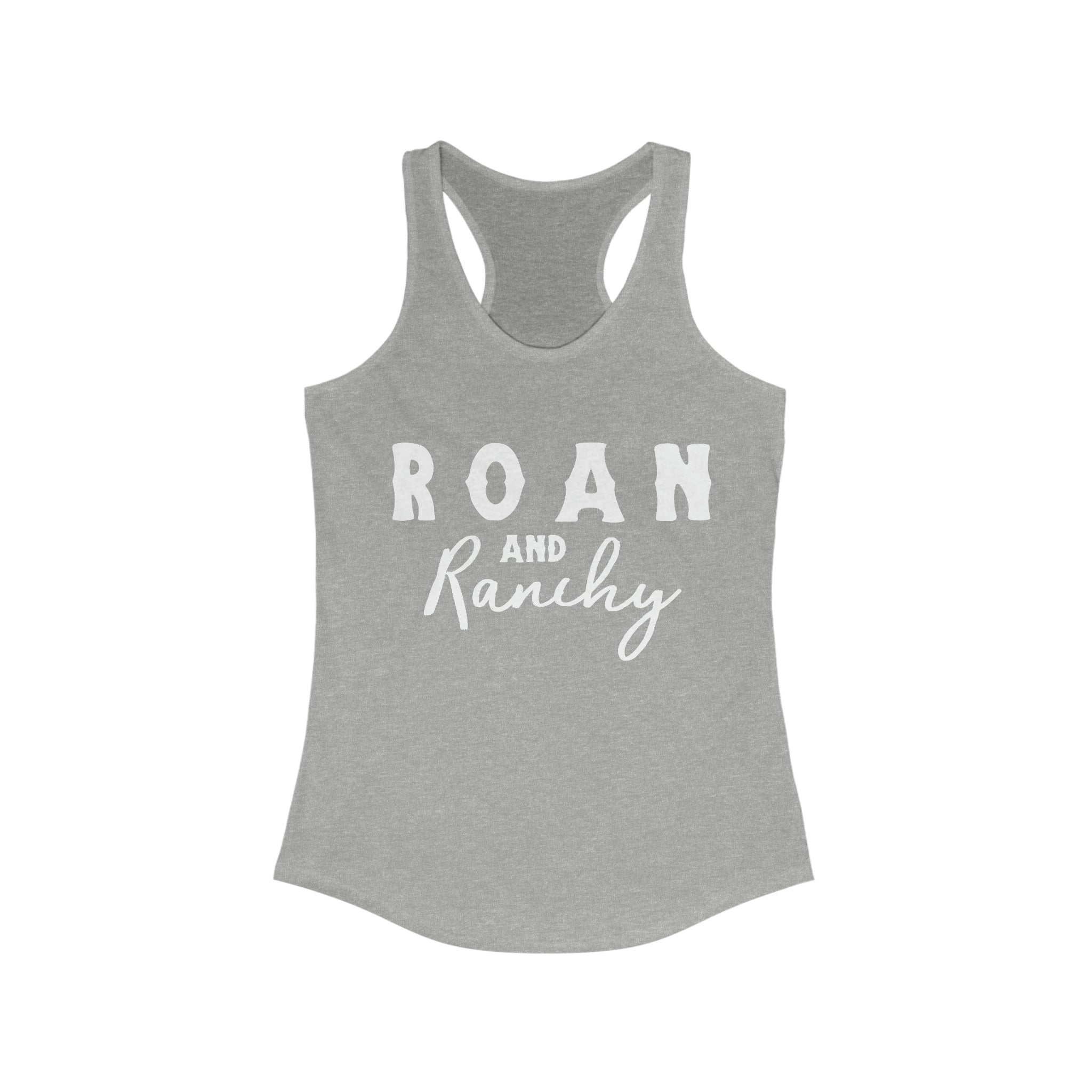 Roan & Ranchy Racerback Tank Horse Color Shirts Printify XS Heather Grey
