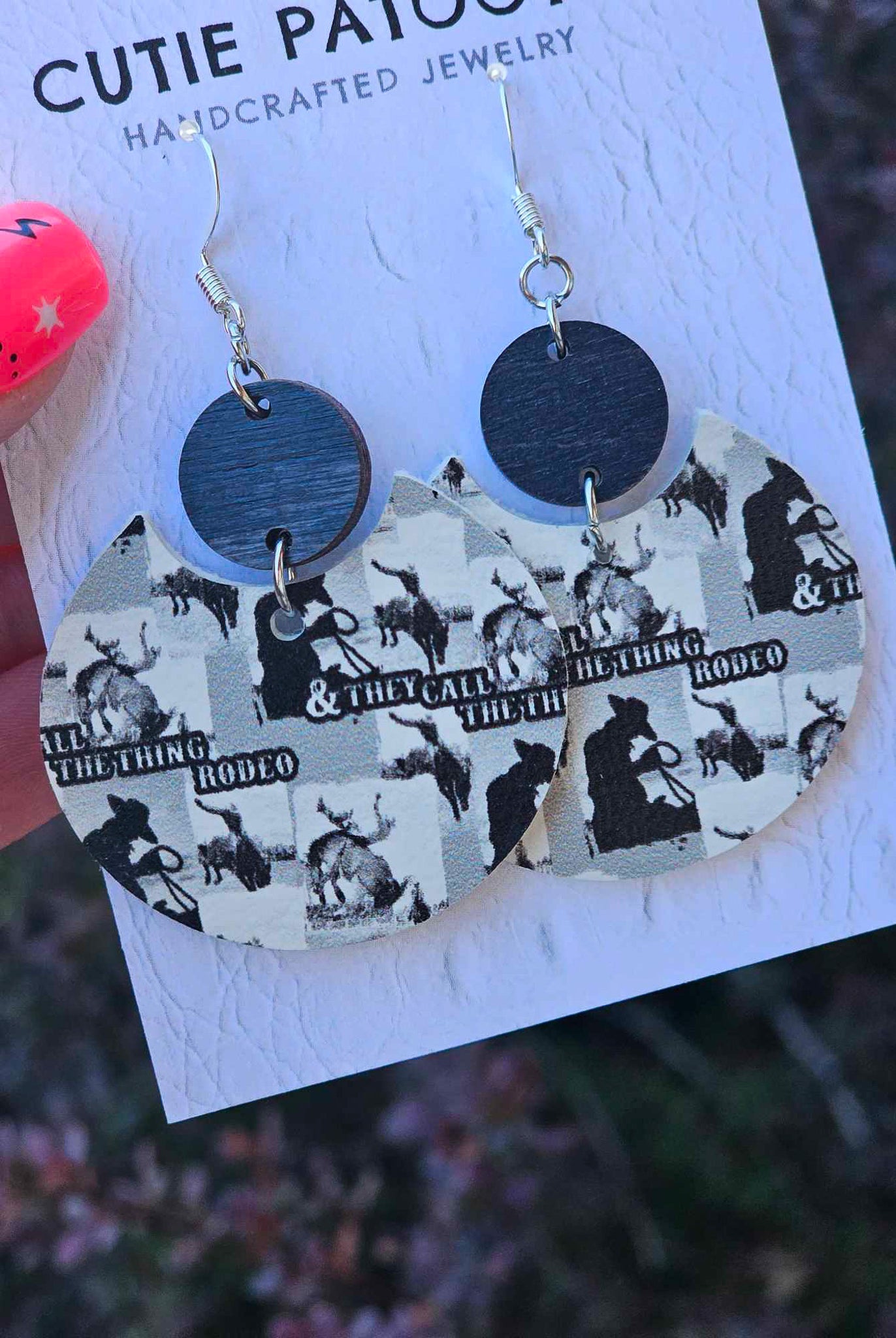 Black & White Rodeo Handcrafted Earrings earrings Cutie Patootie