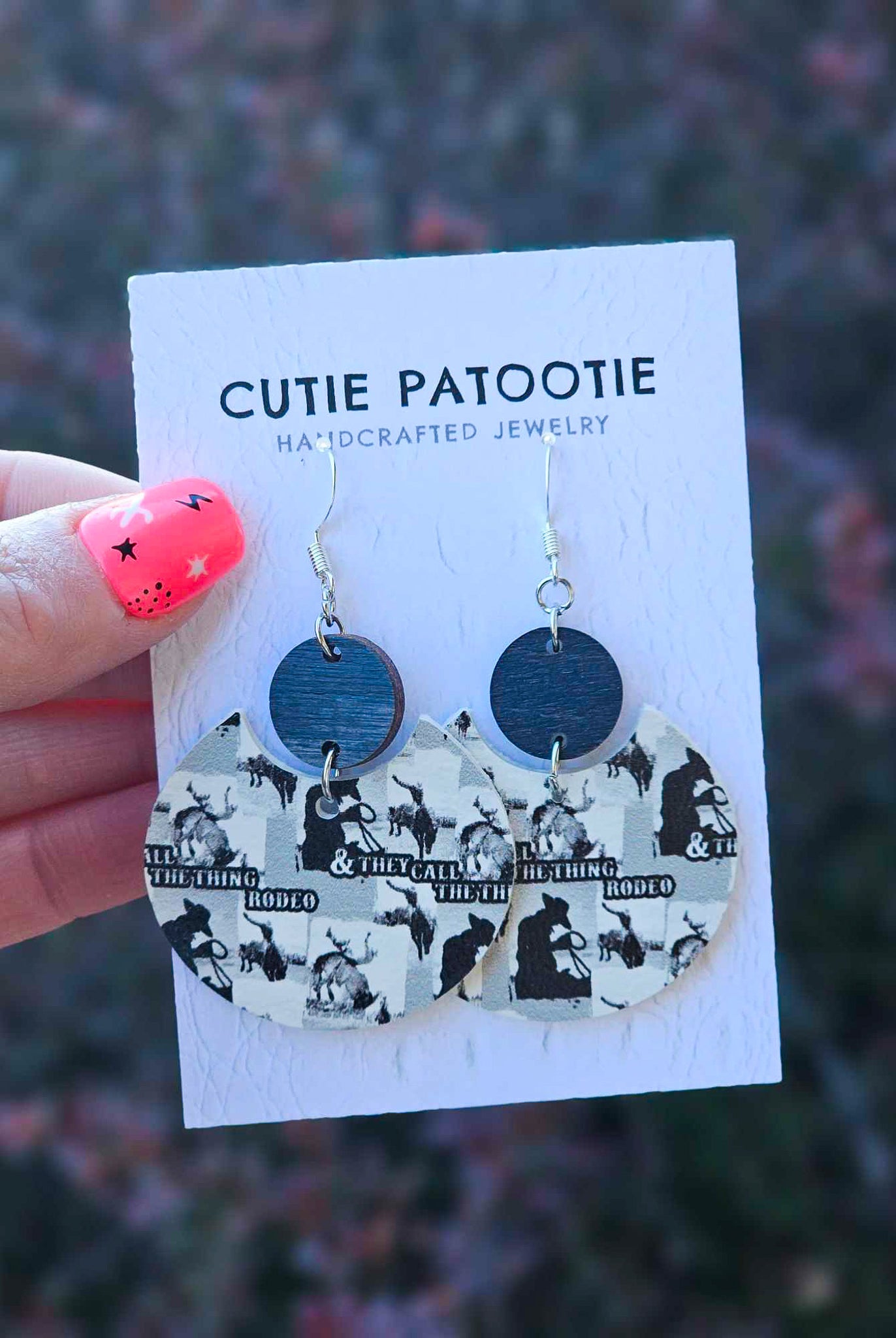 Black & White Rodeo Handcrafted Earrings earrings Cutie Patootie