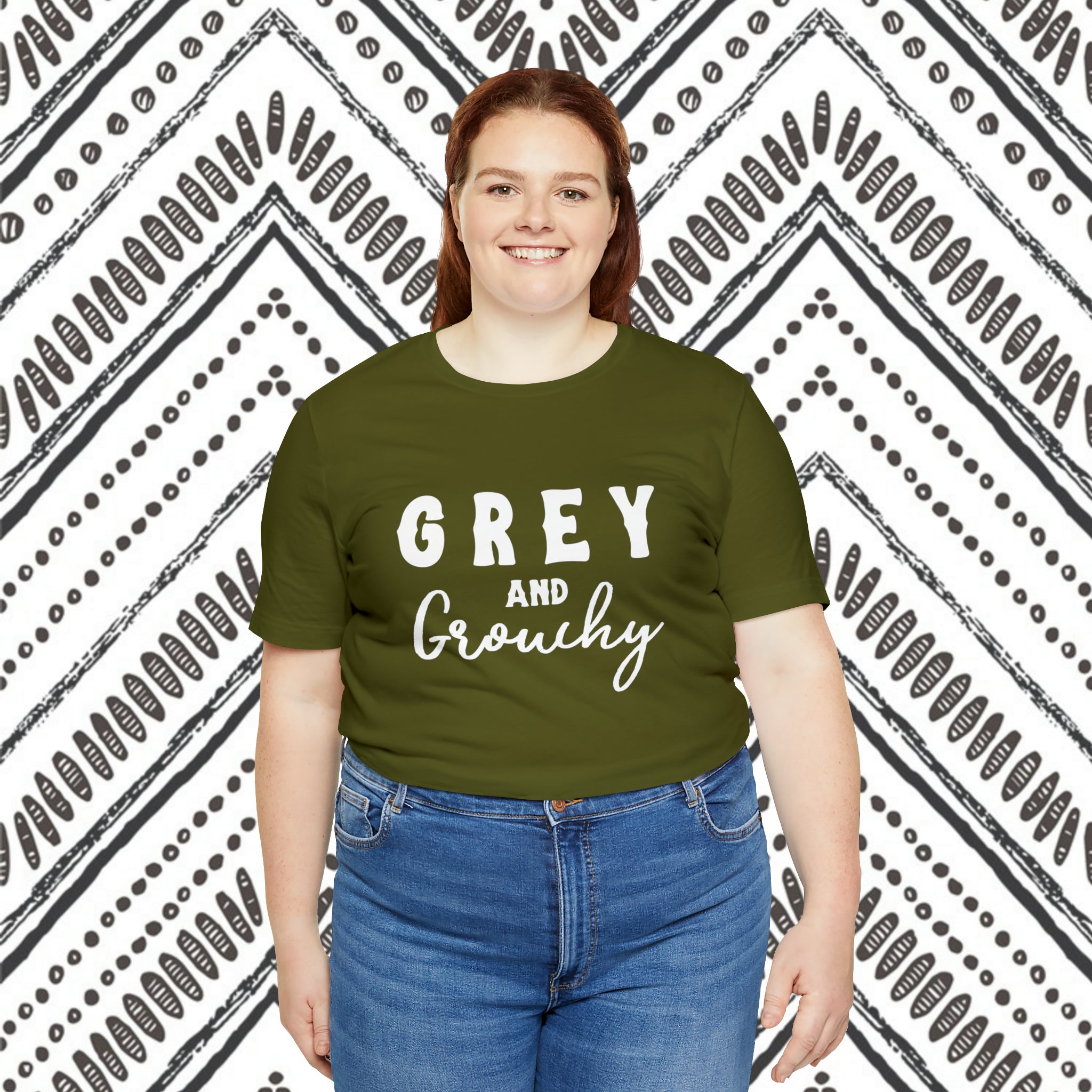 Grey & Grouchy Short Sleeve Tee Horse Color Shirt Printify