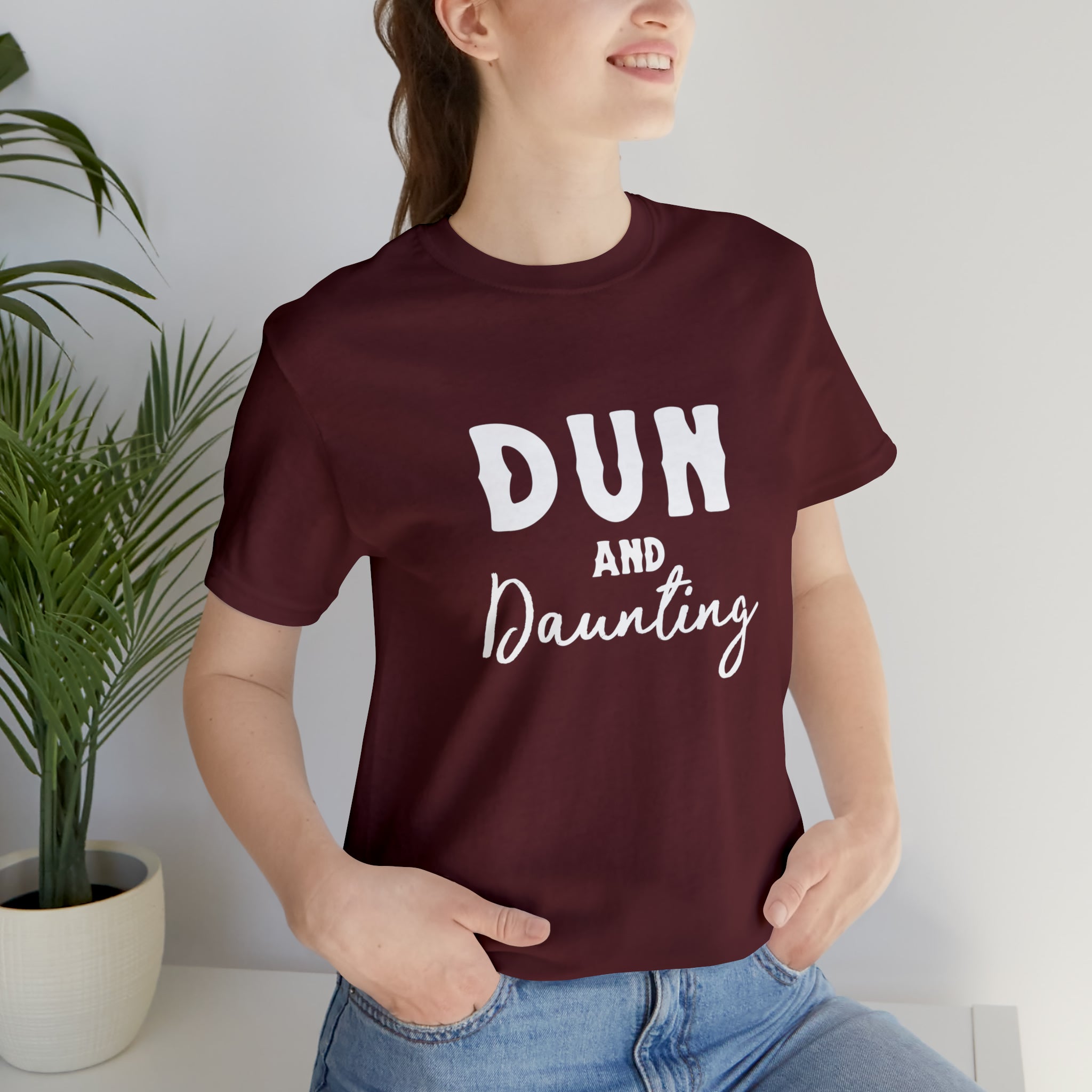 Dun & Daunting Short Sleeve Tee Horse Color Shirt Printify Maroon XS