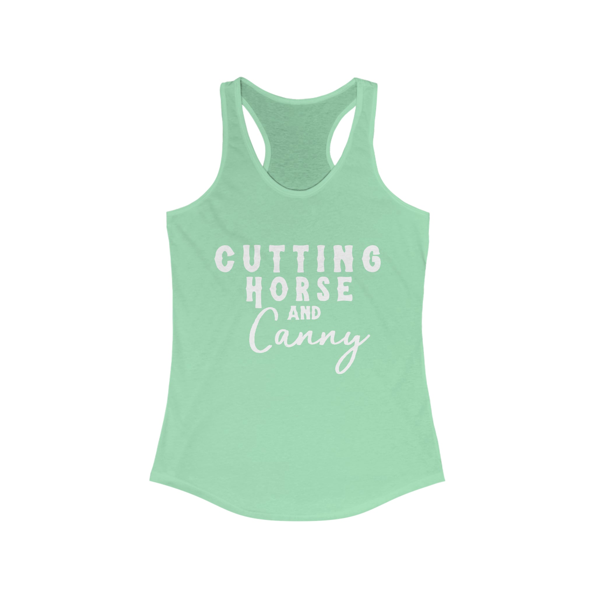 Cutting Horse & Canny Racerback Tank Horse Riding Discipline Tee Printify XS Solid Mint