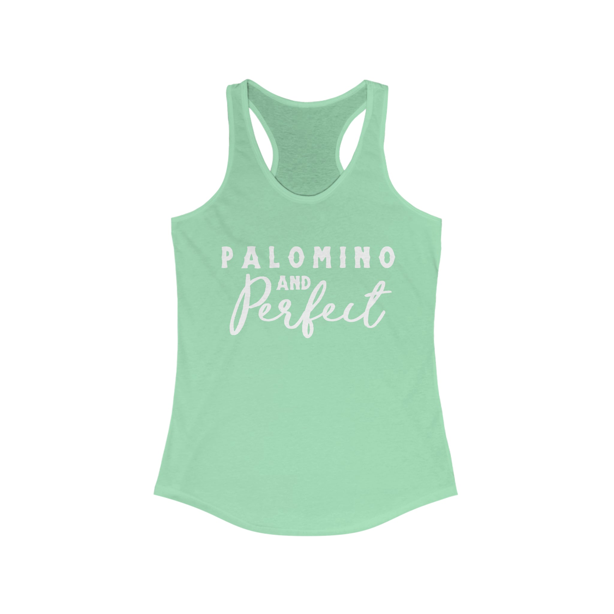 Palomino & Perfect Racerback Tank Horse Color Shirts Printify XS Solid Mint