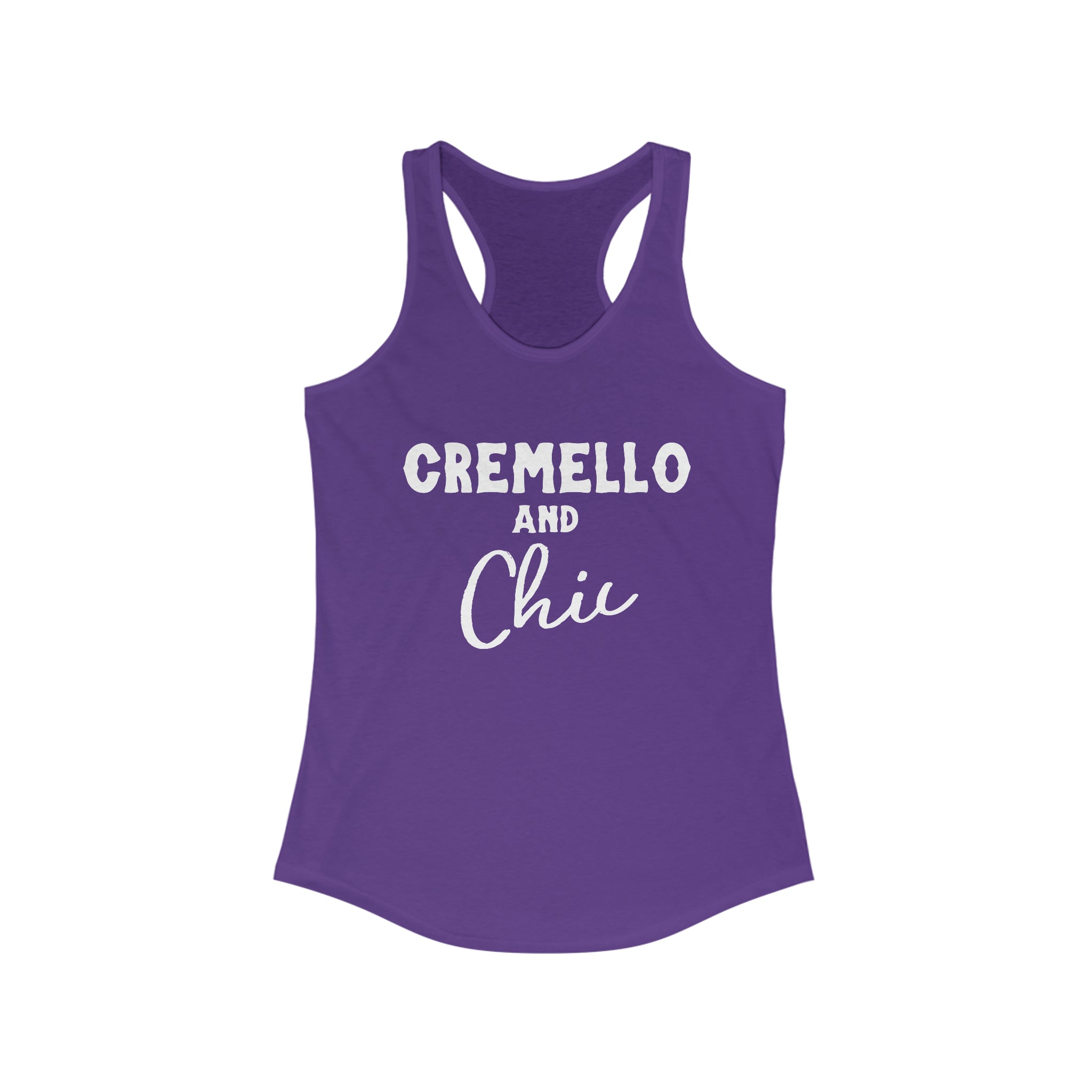 Cremello & Chic Racerback Tank Horse Color Shirts Printify XS Solid Purple Rush